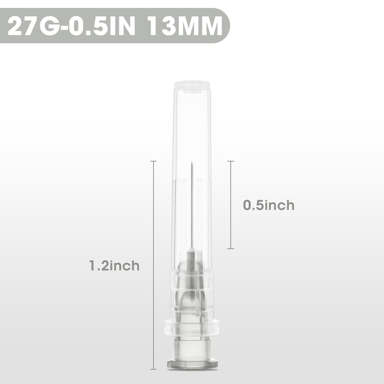 27 Gauge 1/2 Inch Disposable Needles with Caps – Luer Lock Lab Dispensing Access