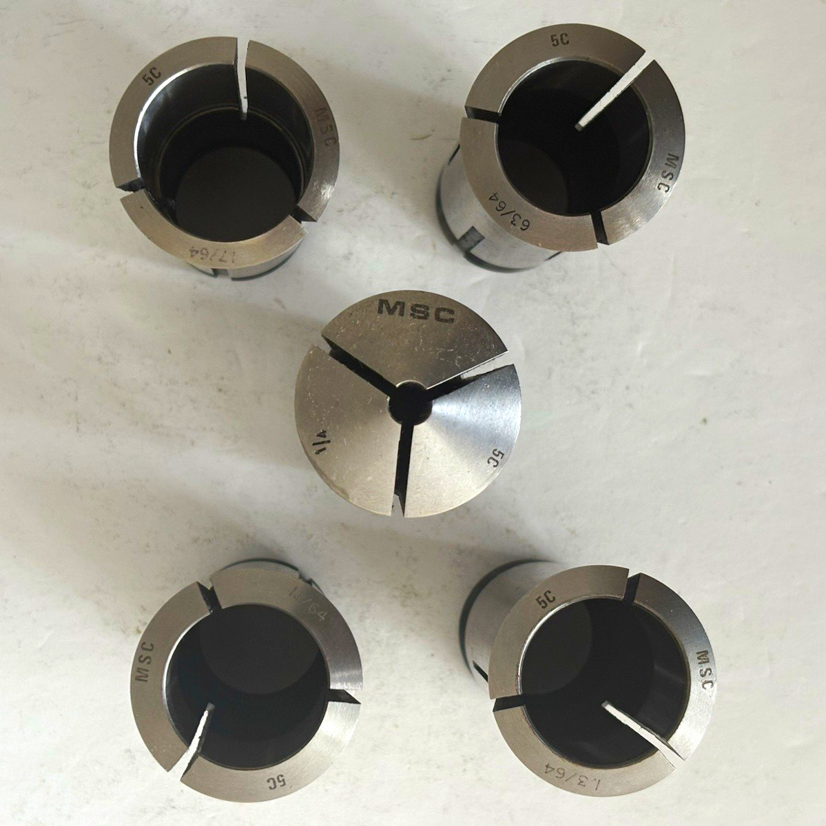 5C Emergency Collets MSC Lot of 5 PCS Machinable Steel Hardinge Compatible NEW!