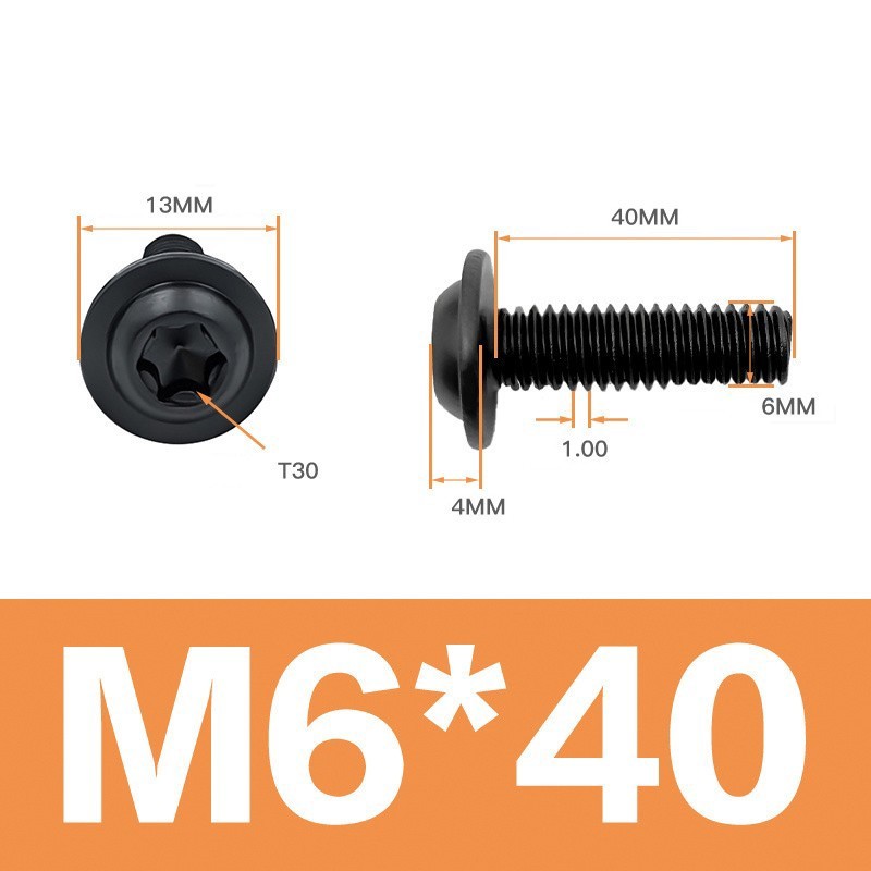 A2 Black Stainless Torx Socket Flanged Button Hexalobula Head Screws M4 M5 M6 M8