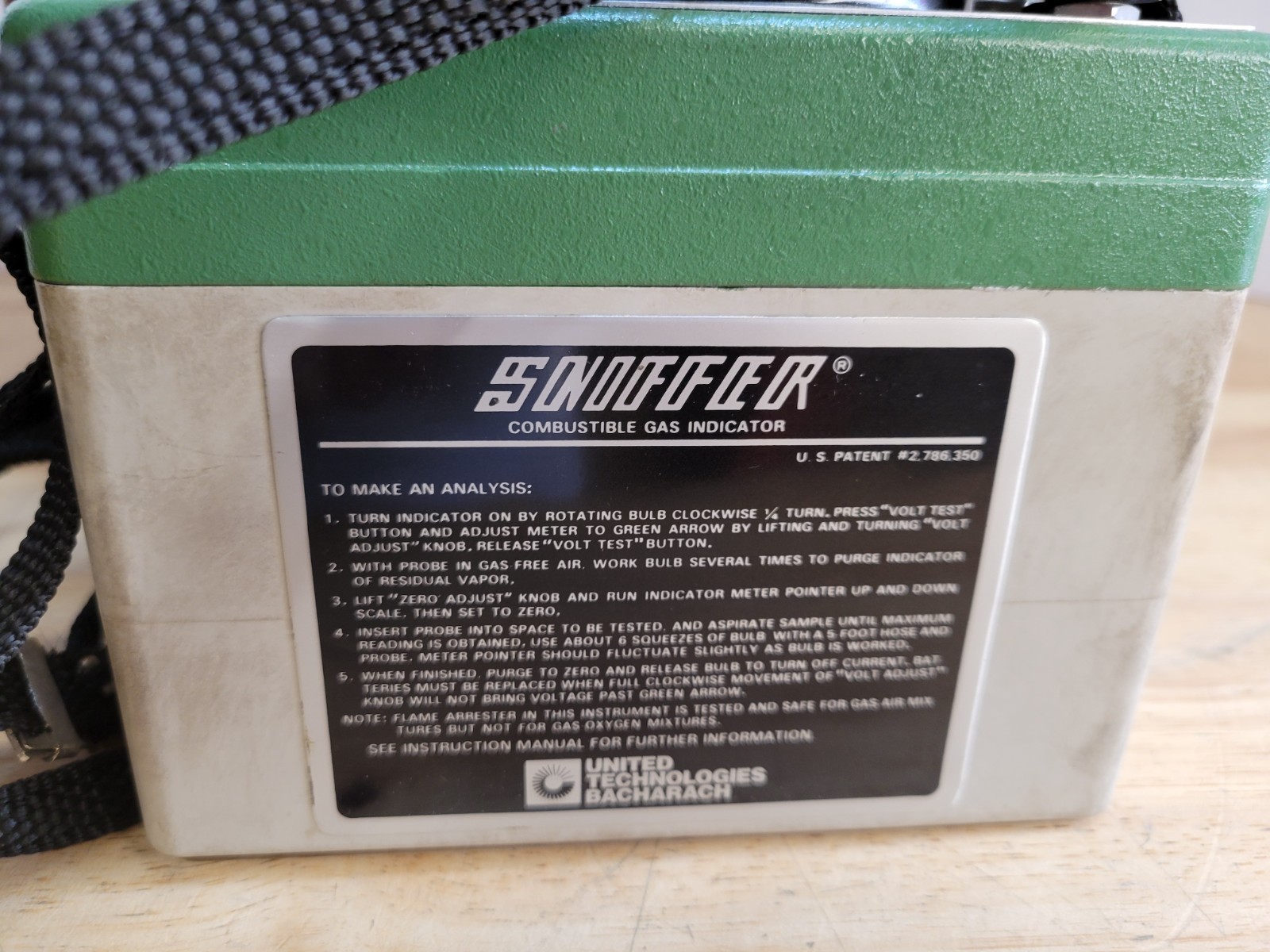 Model G Sniffer Combustible Gas Indicator United Technologies Bacharach Untested
