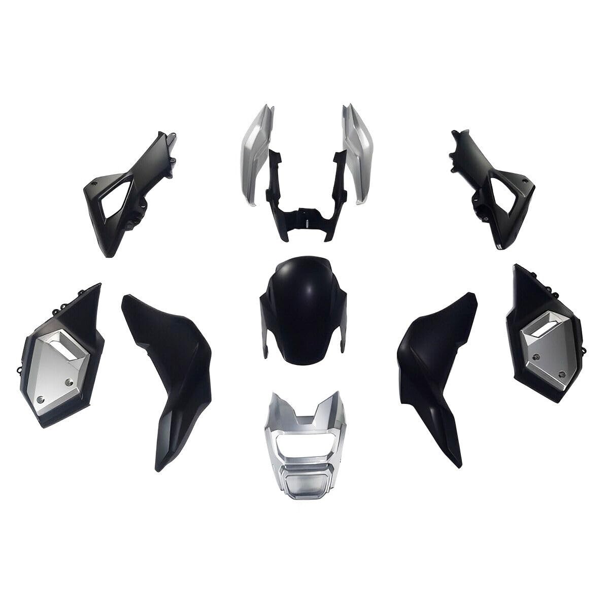Matte Black Silver Injection Full Fairings Kit Grom MSX125 2016-2020 ABS Plastic