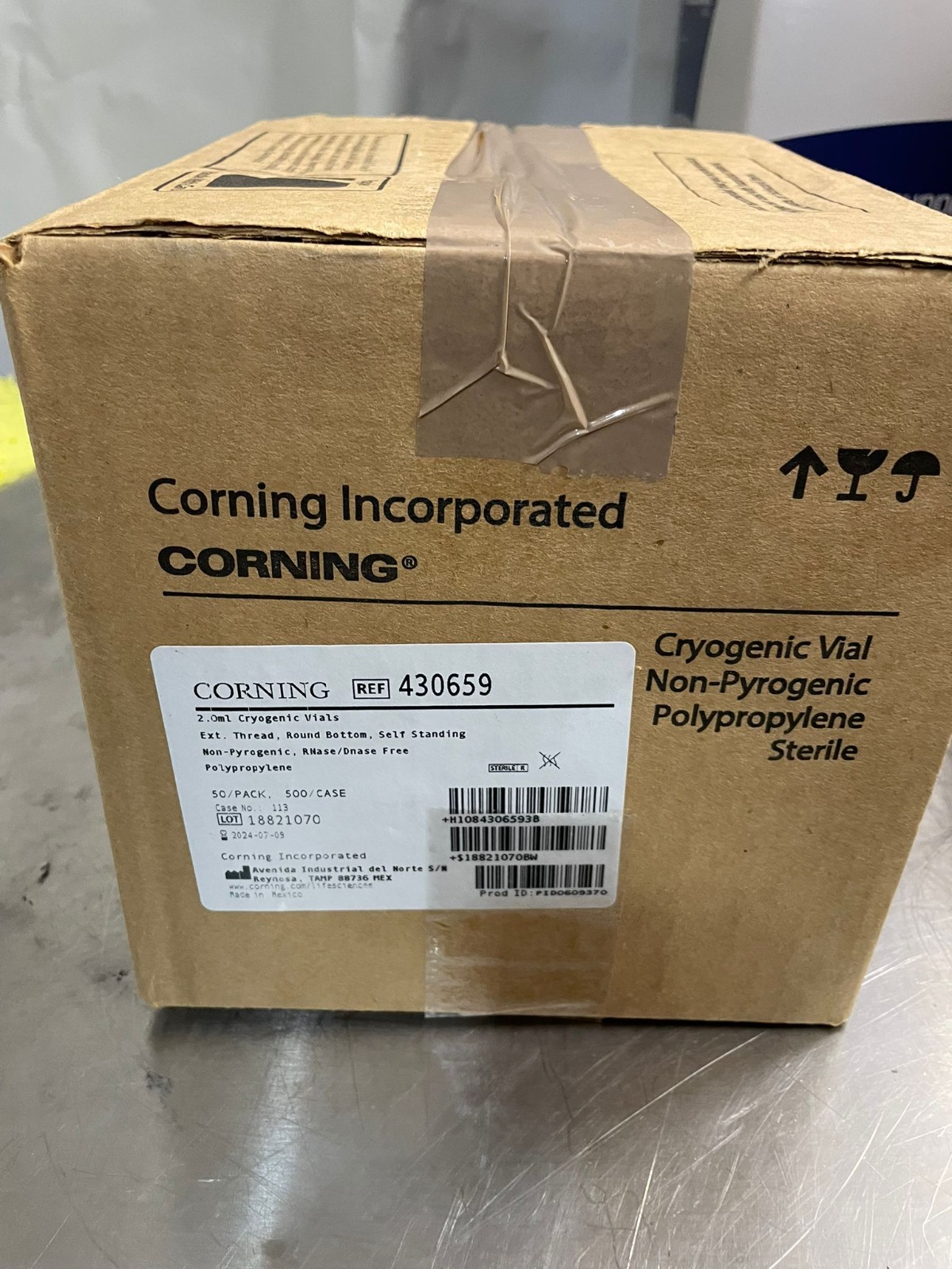 Corning 430659 2mL External Threaded Polypropylene Cryogenic Vial Round Bottom
