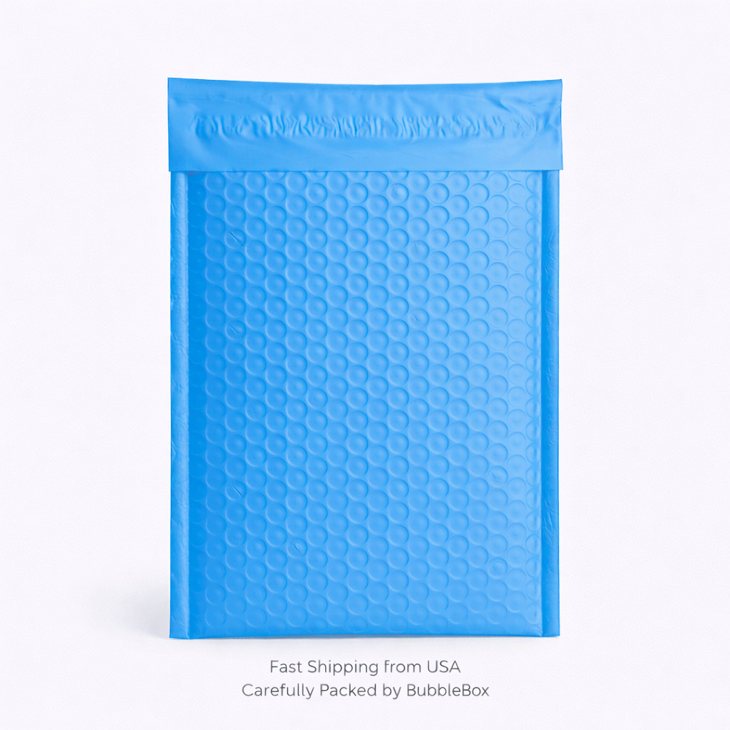 1000 Bulk Blue Poly Bubble Mailers #000 4×8 Water Resistant Padded Envelopes