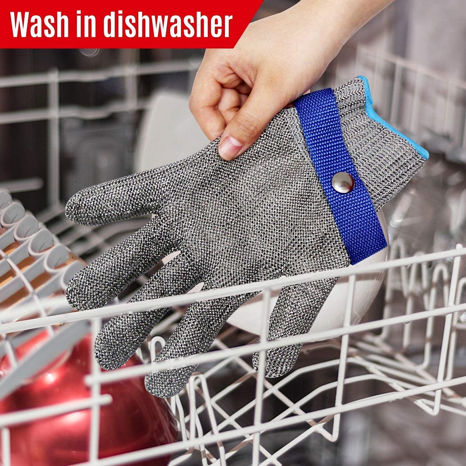 Cut Resistant Glove Stainless Steel Mesh Metal Glove for Kitchen Cooking Cutting