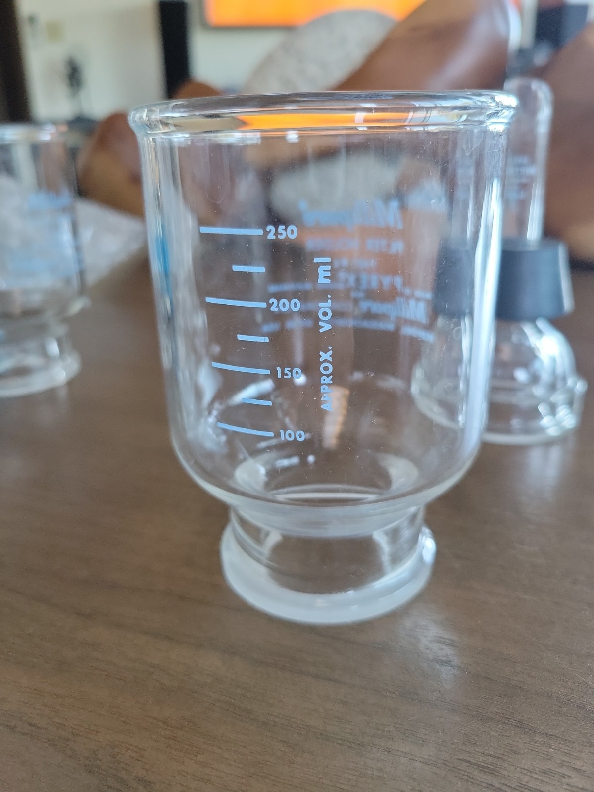 Millipore Pyrex #4 300mL Glass Funnel and PYREX Part #2 Funnel Filter