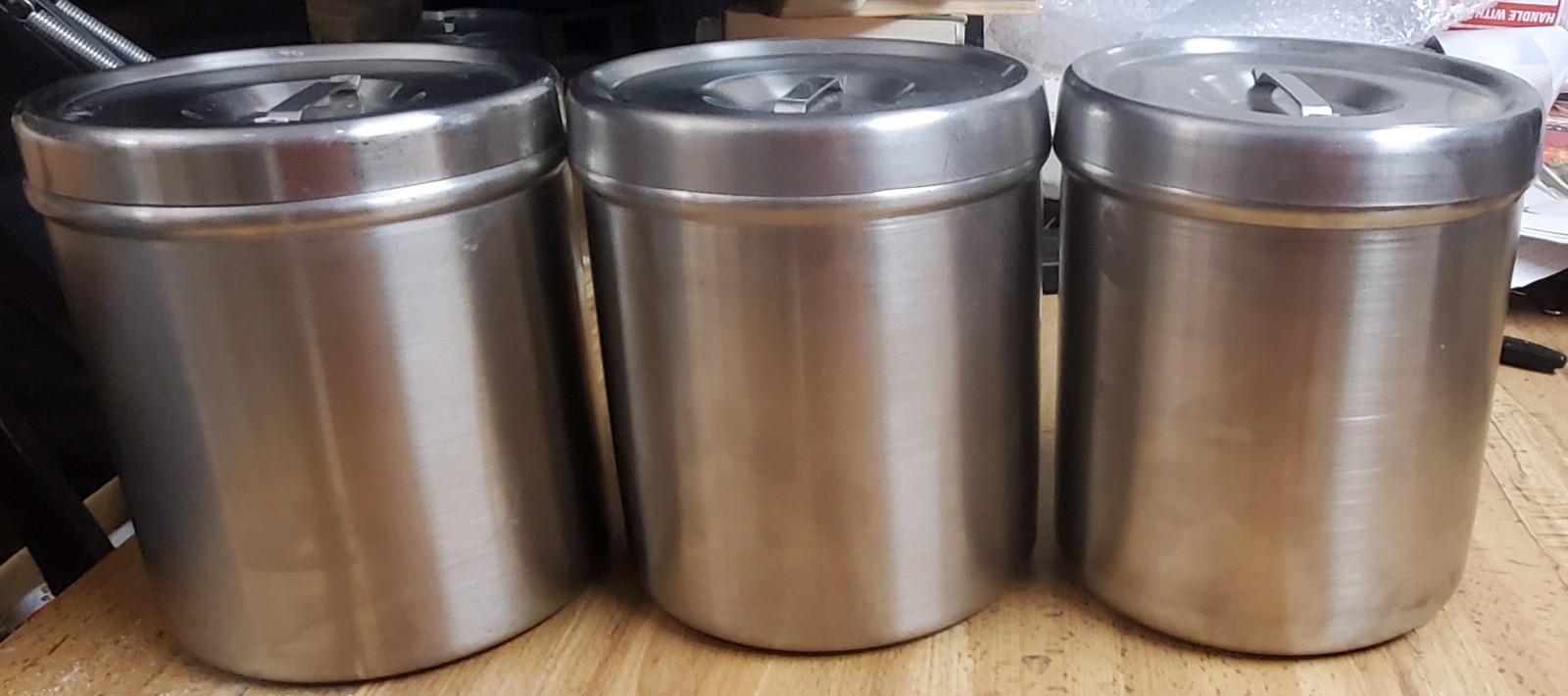 Lot of 3 Vintage Polar Ware Stainless Steel Medical Storage Canister With Lids