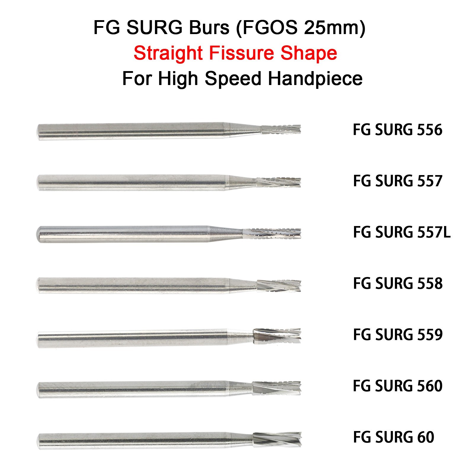 Wave Dental Long Surgical Burs Carbide Straight Fissure Bur FG SURG 557 557L 558