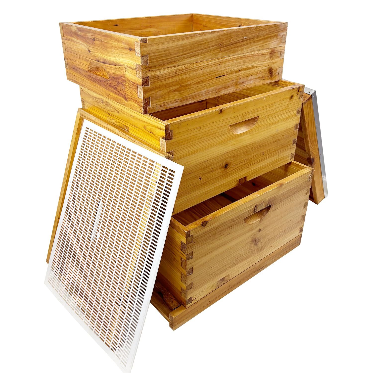 3 Layer Beekeeping Starter Hive Kit 2 Deep 1 Medium