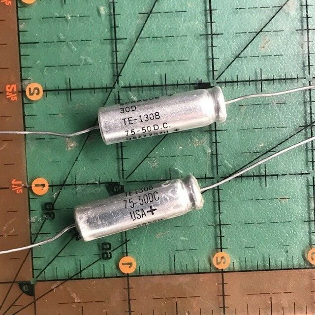 75uF 50v Sprague Axial Electrolytic Capacitor TE1308 30D -10%+75% 105’c 5pcs
