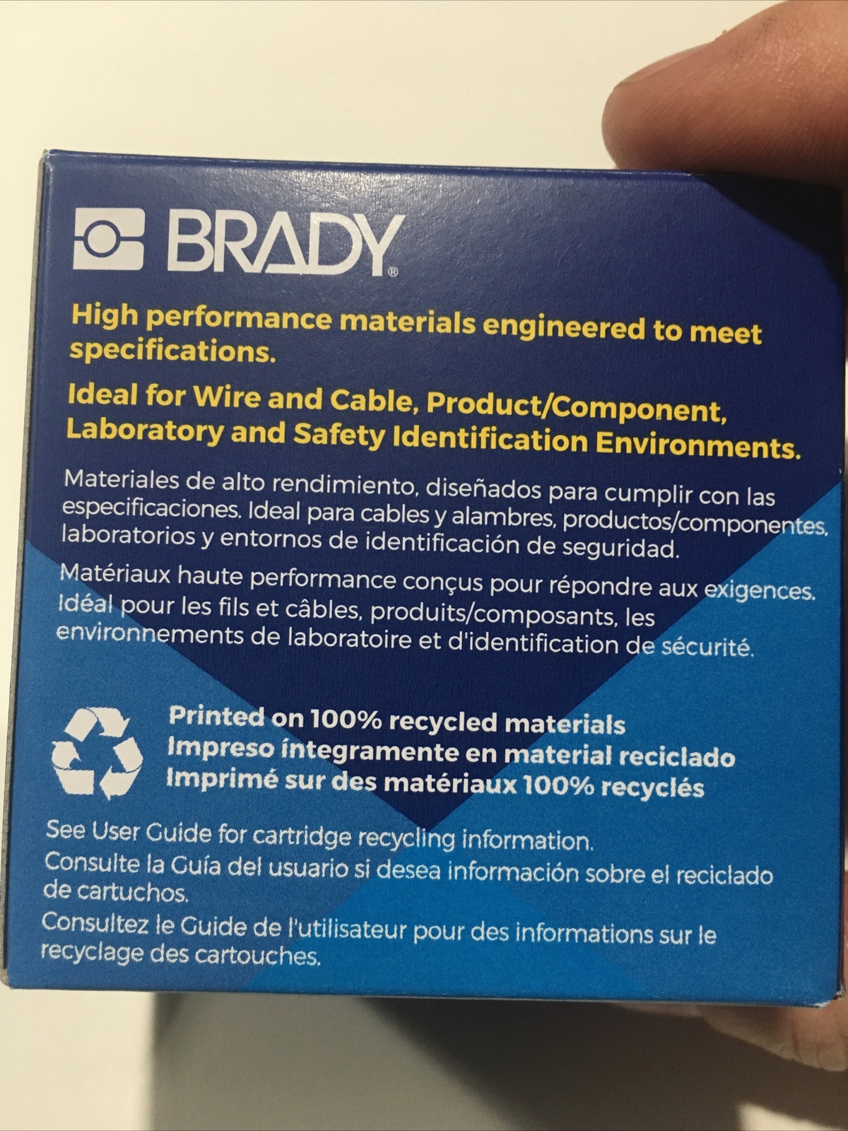 🇺🇸BRADY PTL-30-498 Label,White,Vinyl Cloth,1.5” X .75”. 250 Labels Per Roll.