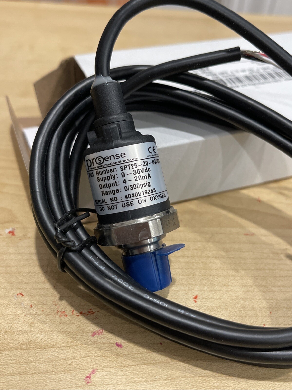 New Prosense SPT25-20-0300A Press XMTR 0 To 300 PSI 4-20mA 6.6ft