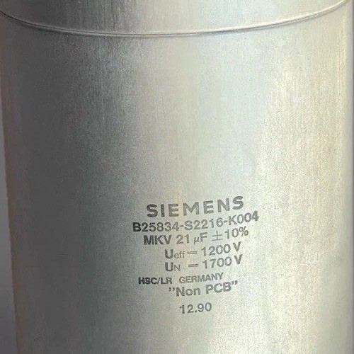 Siemens B25834 MKV 21uF 1700V High Voltage Power Capacitor HV Industrial uF