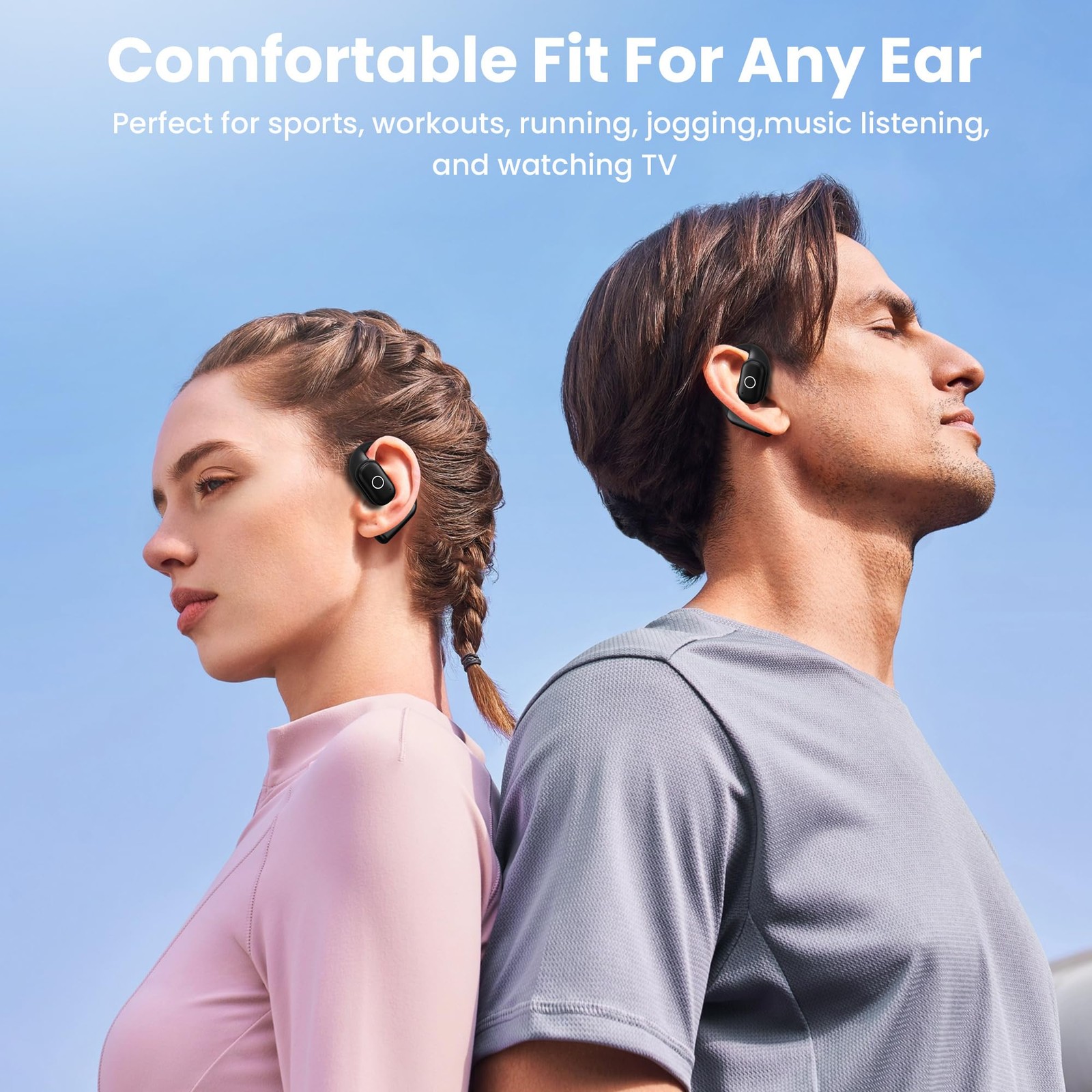 Open Ear Headphones Wireless Earbuds 80Hrs Playtime Bluetooth Ear Buds IPX7