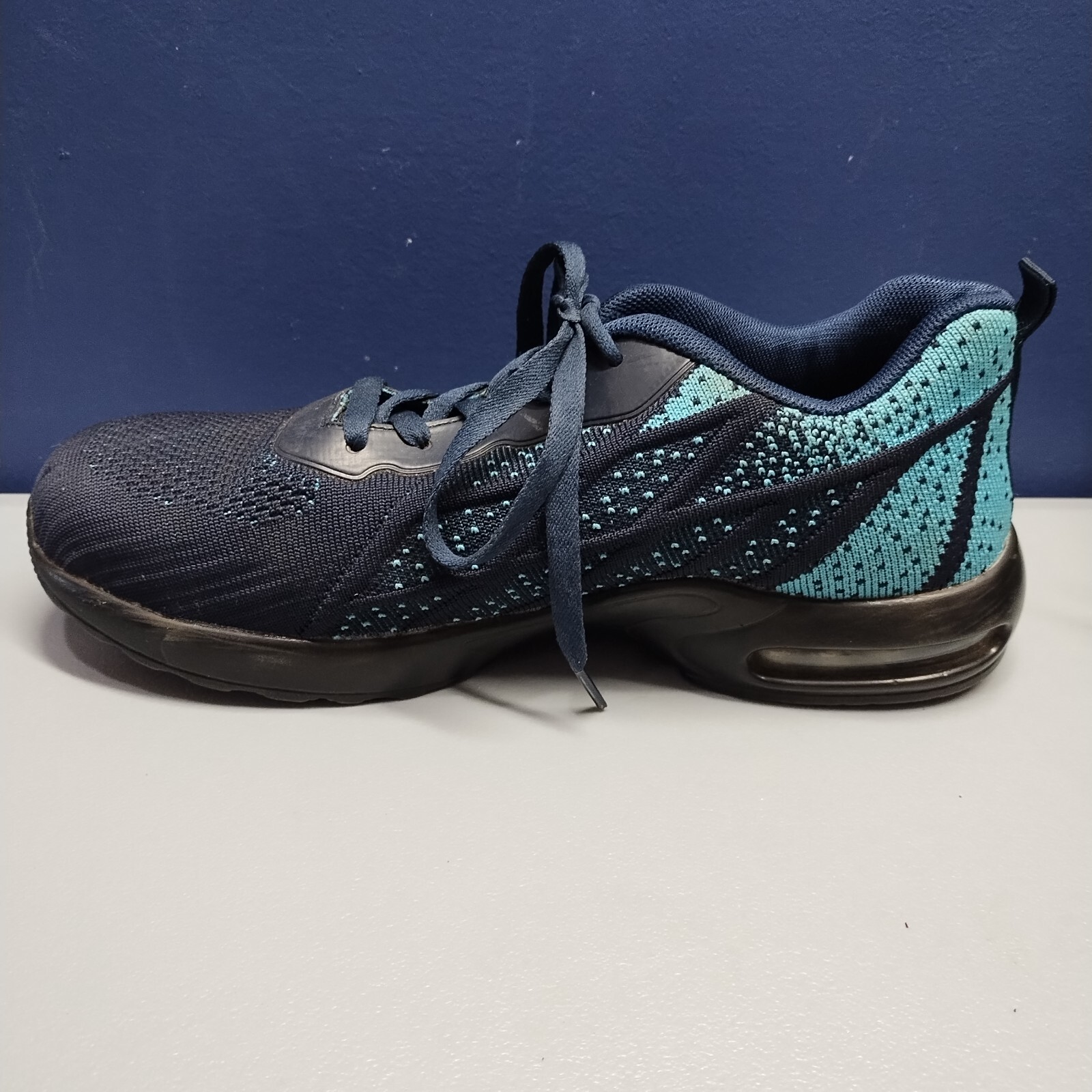 DYKHMILY Safety Work Shoes Womens 9 Navy Steel Toe Breathable Round Toe Lace Up