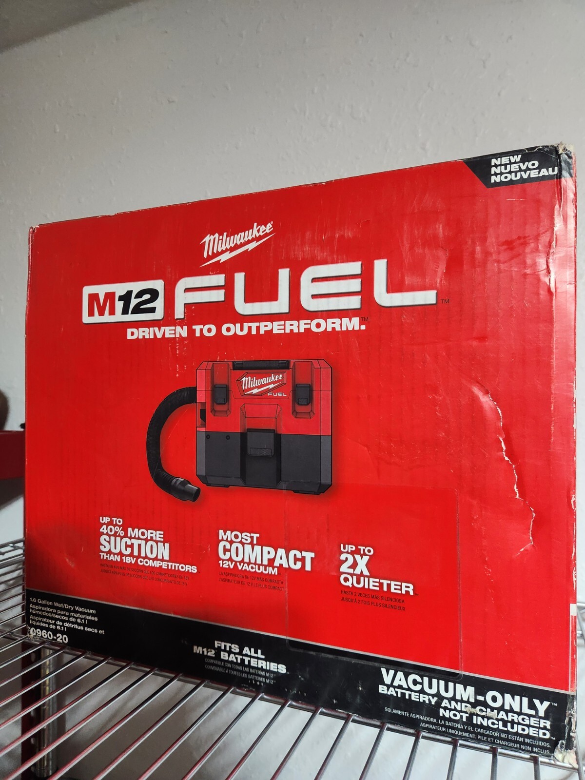 Milwaukee 0960-20 M12 FUEL 12-Volt 1.6 Gal. Lithium-Ion Cordless Wet/Dry Vacuum
