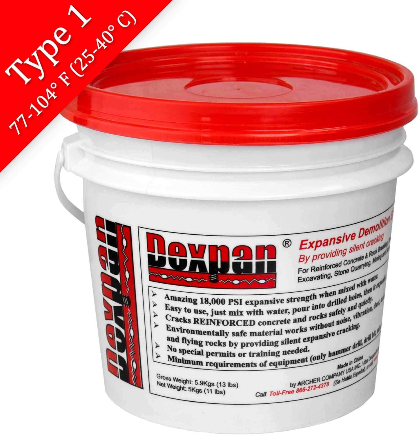 Dexpan 11 Lb Expansive Demolition Grout For Silent Concrete Rock Breaking