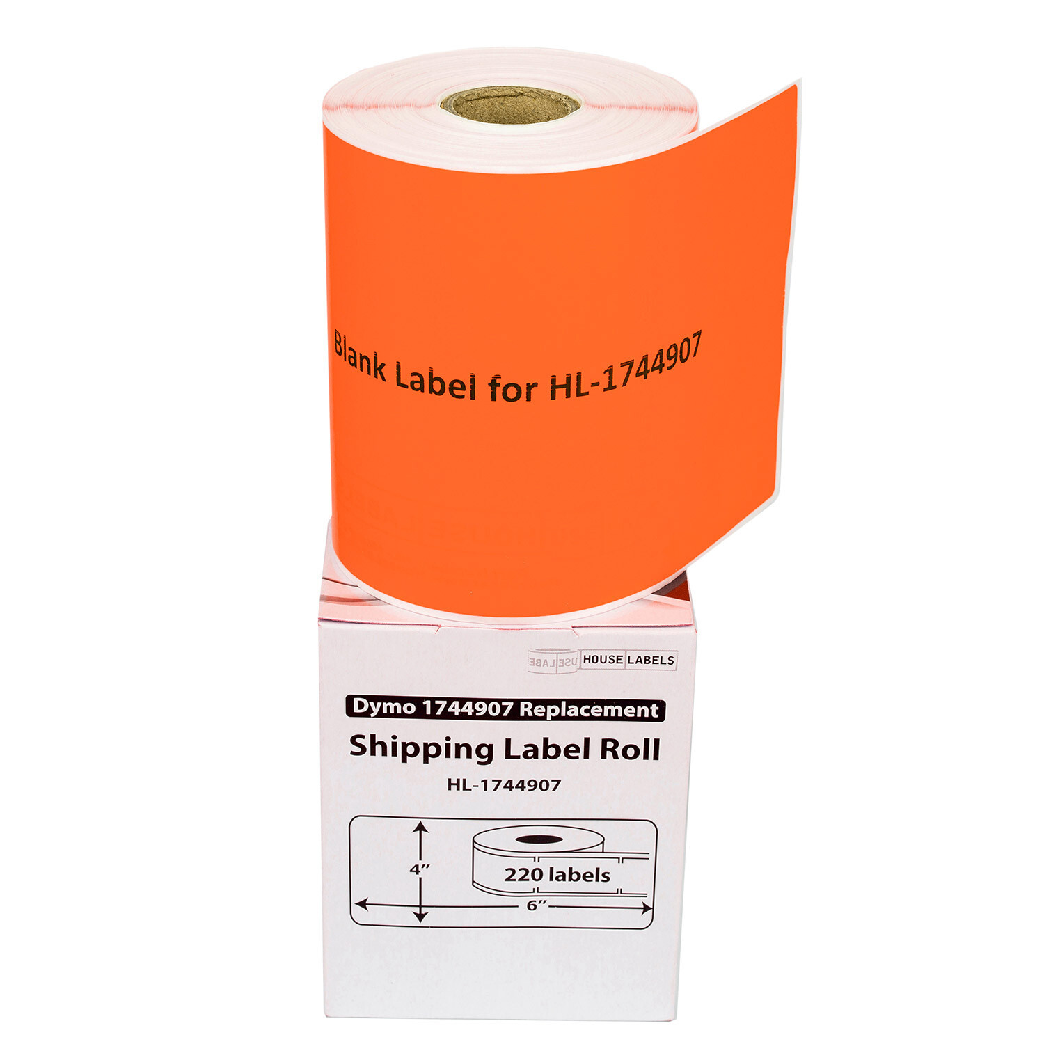 DYMO LW 1744907 ORANGE 4XL 4×6 4″x6″ – (15) Rolls All-Purpose Labels – FREE SHIP