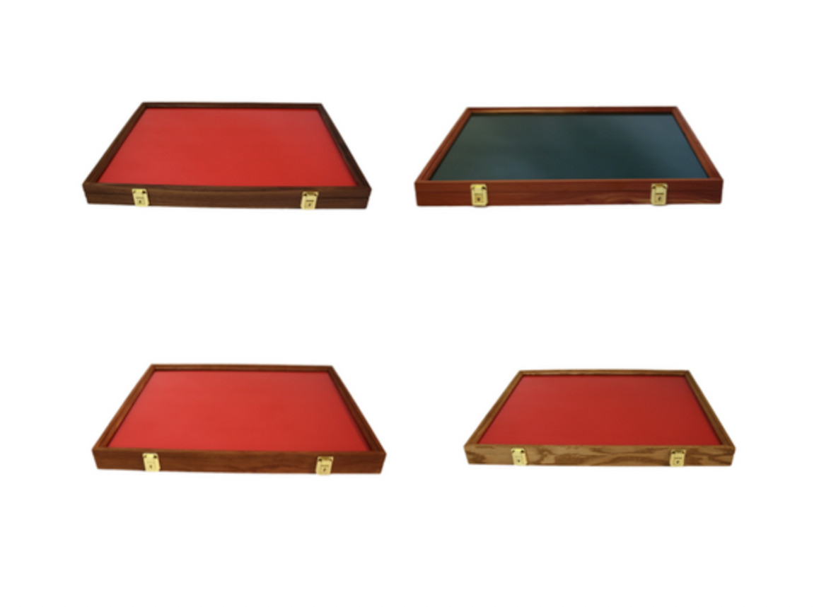 Wood Display Case 24 x 18 x 2″ with Glass Top Cedar, Cherry, Oak, Walnut