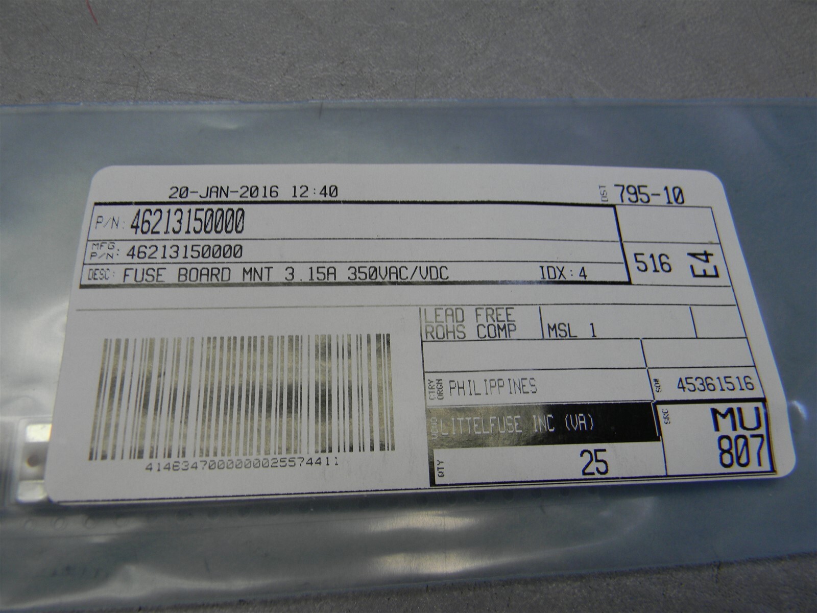 Littelfuse 46205000000 Surface Mount Fuses Cut Tape Mixed Lot of 100