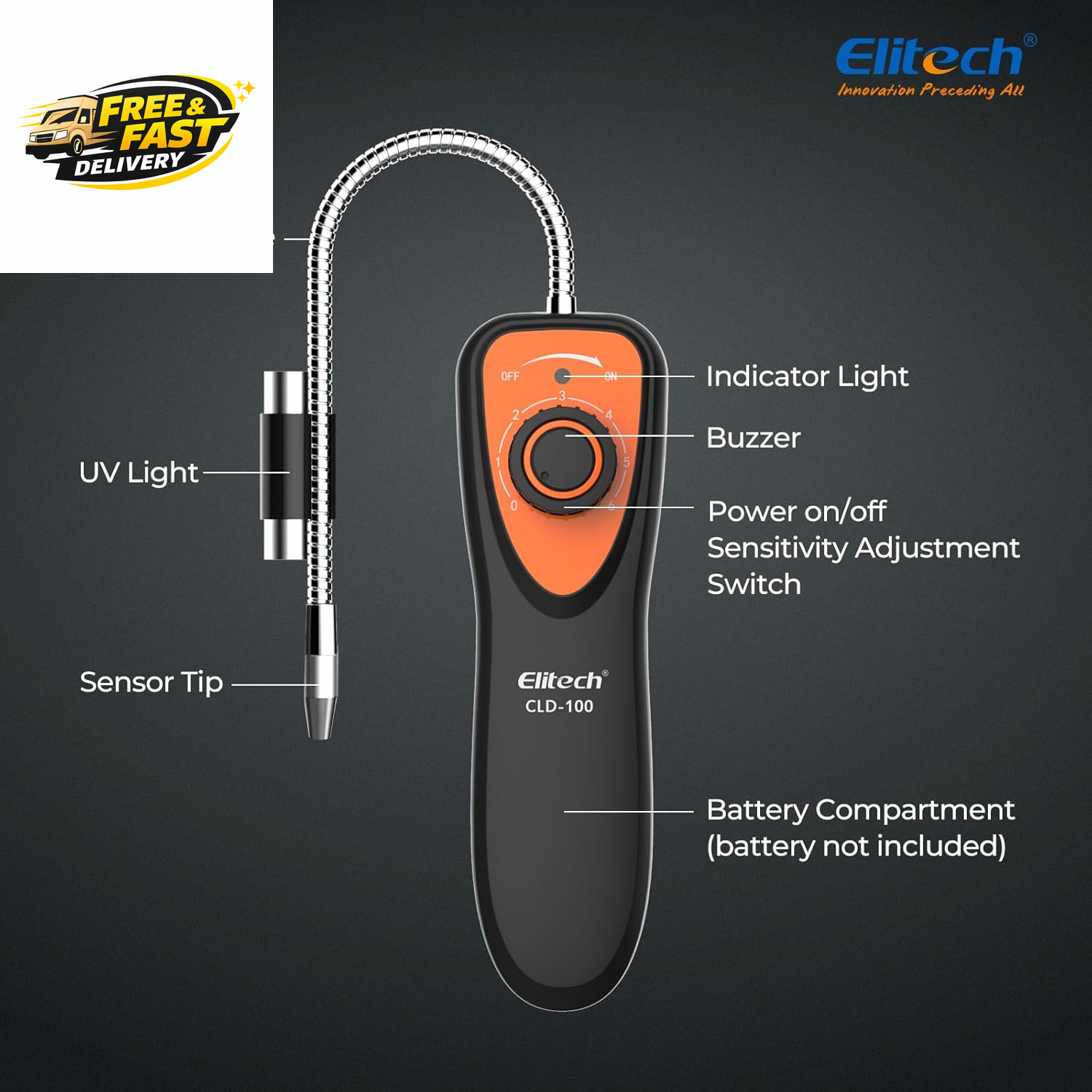 Refrigerant Leak Detector, CLD-100 Freon Leak Detector Car HVAC Halogen Refriger