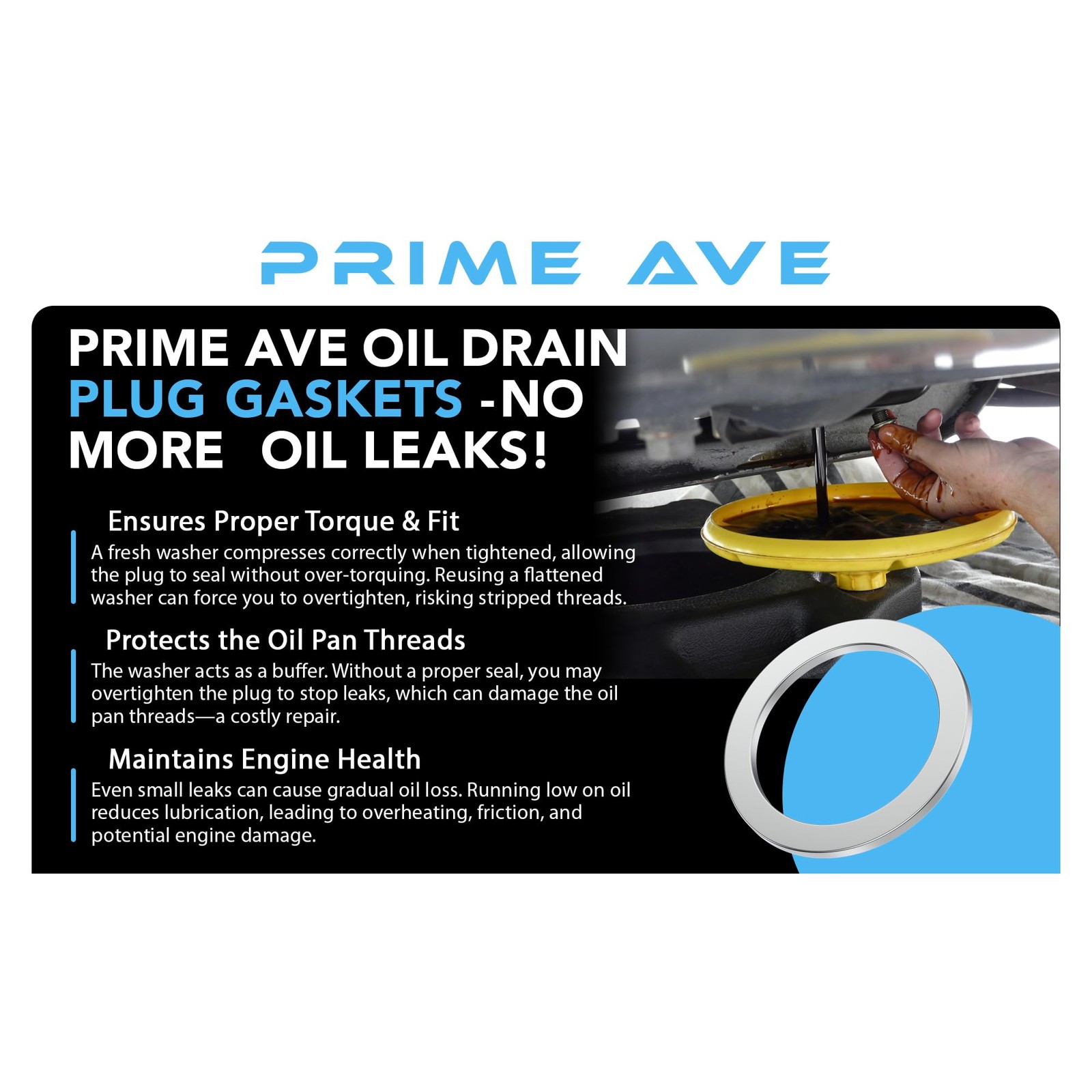 Oil Drain Plug Gasket Crush Washer – 18mm Aluminum Crush Washers for Leak Proof