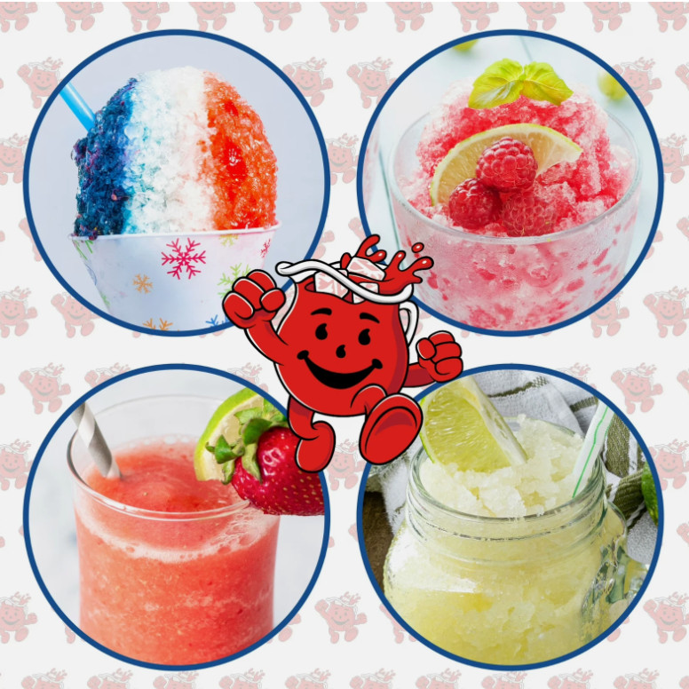 Kool-Aid Electric Ice Shaver Snow Cone Maker with SS Blades Red/White/Blue NEW