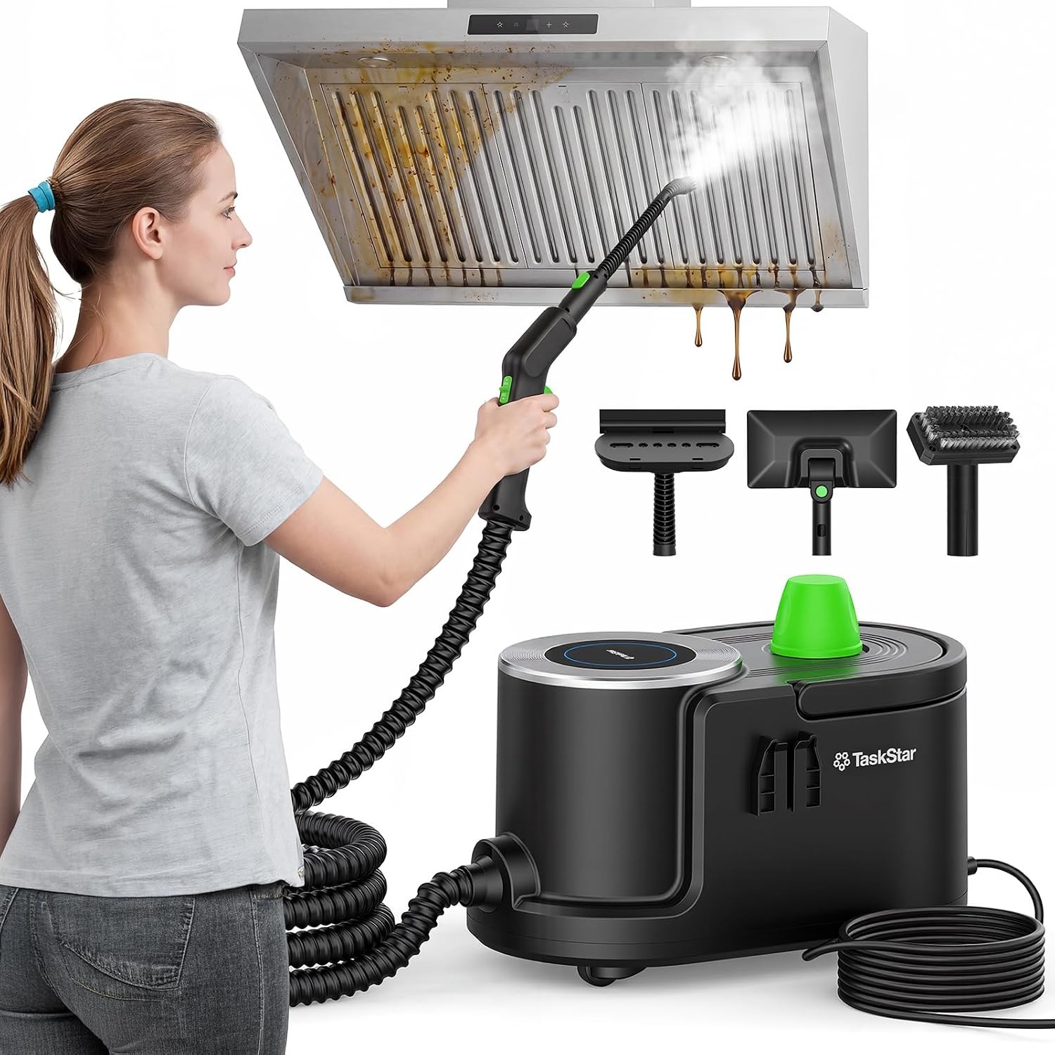 Taskstar 1500w Powerful High Pressure Steam Cleaner for Deep Cleaning 22 Tools