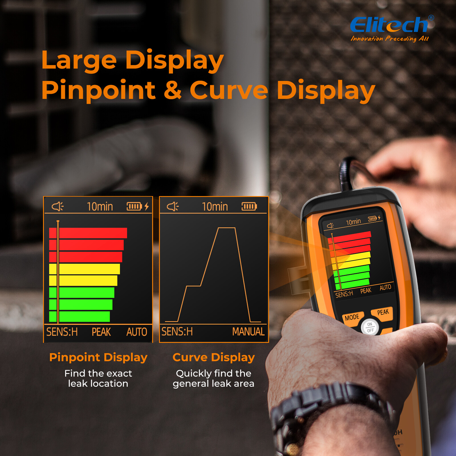 Elitech HVAC ILD-100H Refrigerant Leak Detector Heated Diode Sensor 0.1 oz/year