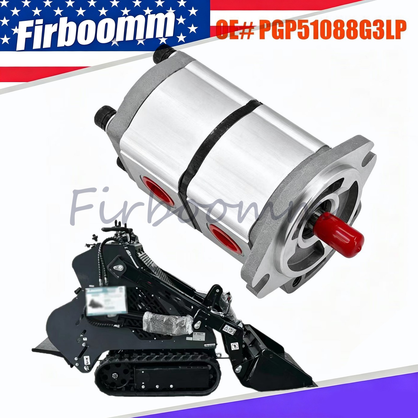 Two-Section Hydraulic Gear Pump PGP51088G3LP for AGT Skid Steer Loader KTT23
