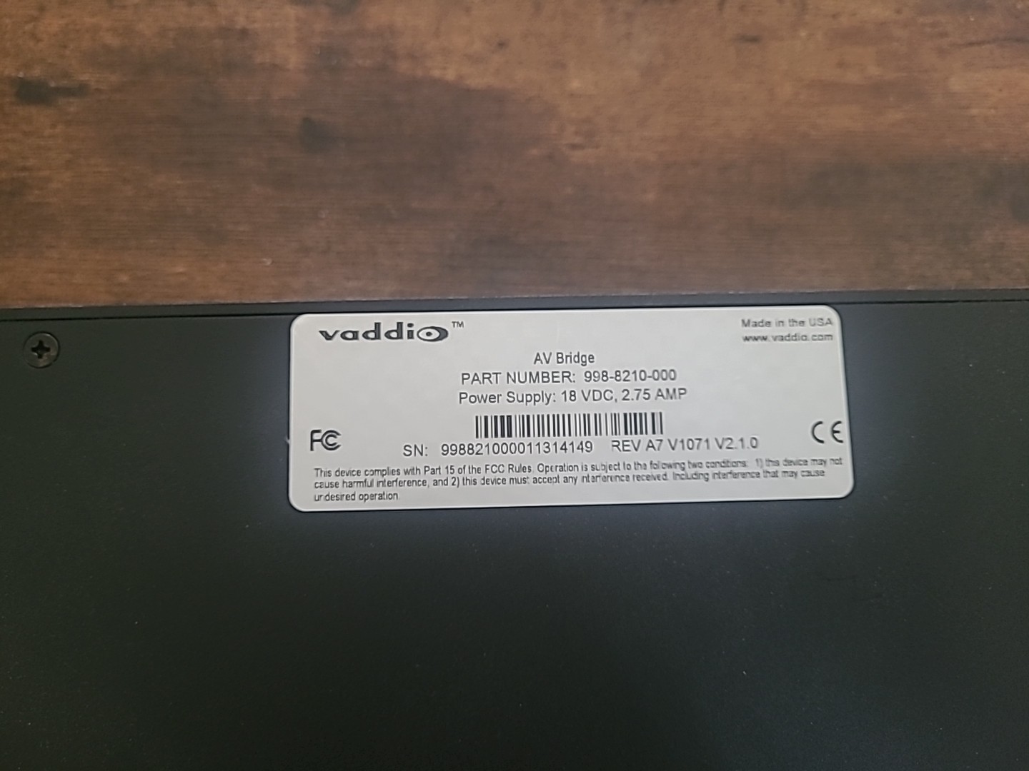 Vaddio AV Bridge 998-8210-000