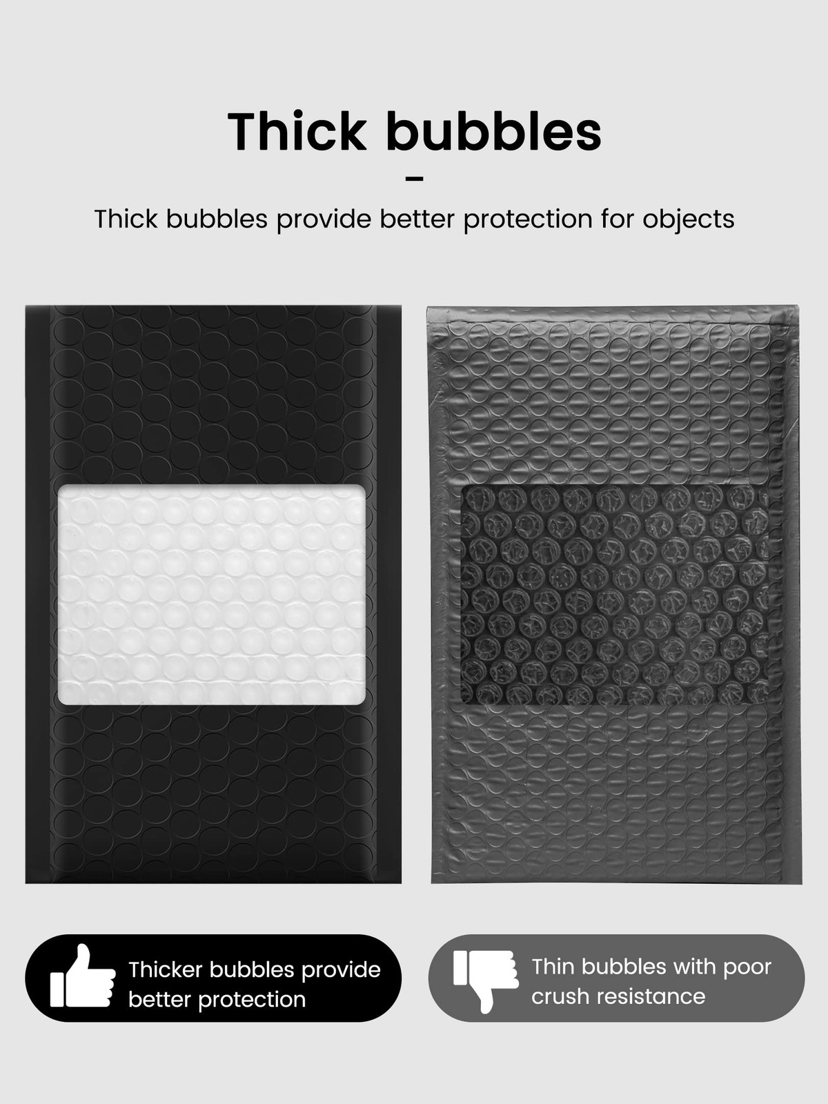 Black Bubble Mailers 4×8 Inches 50 Pack, Usable Size 4X7″ Bubble Envelopes fo…