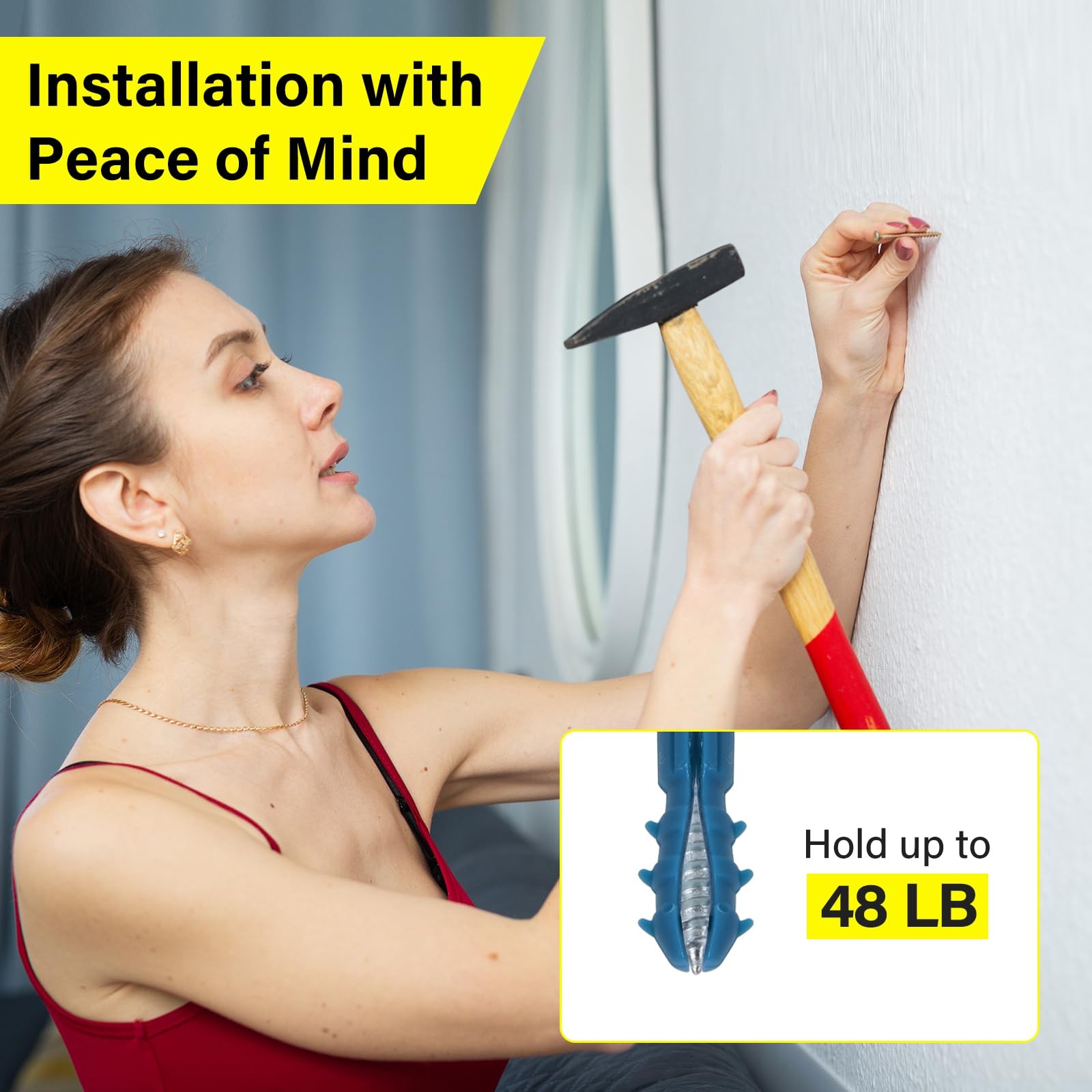140PCS Drywall Anchors & Screws Kit – 3 Sizes Plastic Wall Anchors Assortment