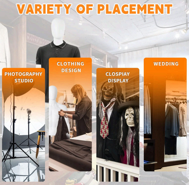 Male Half Body Mannequin with Adjustable Metal Stand for Retail Display, White