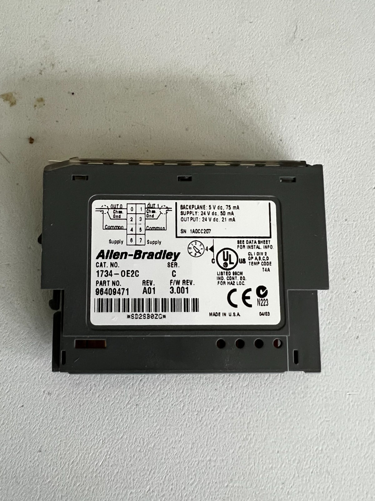 1734-OE2C POINT I/O 2 Channel Analog Current Output Module Ser C.