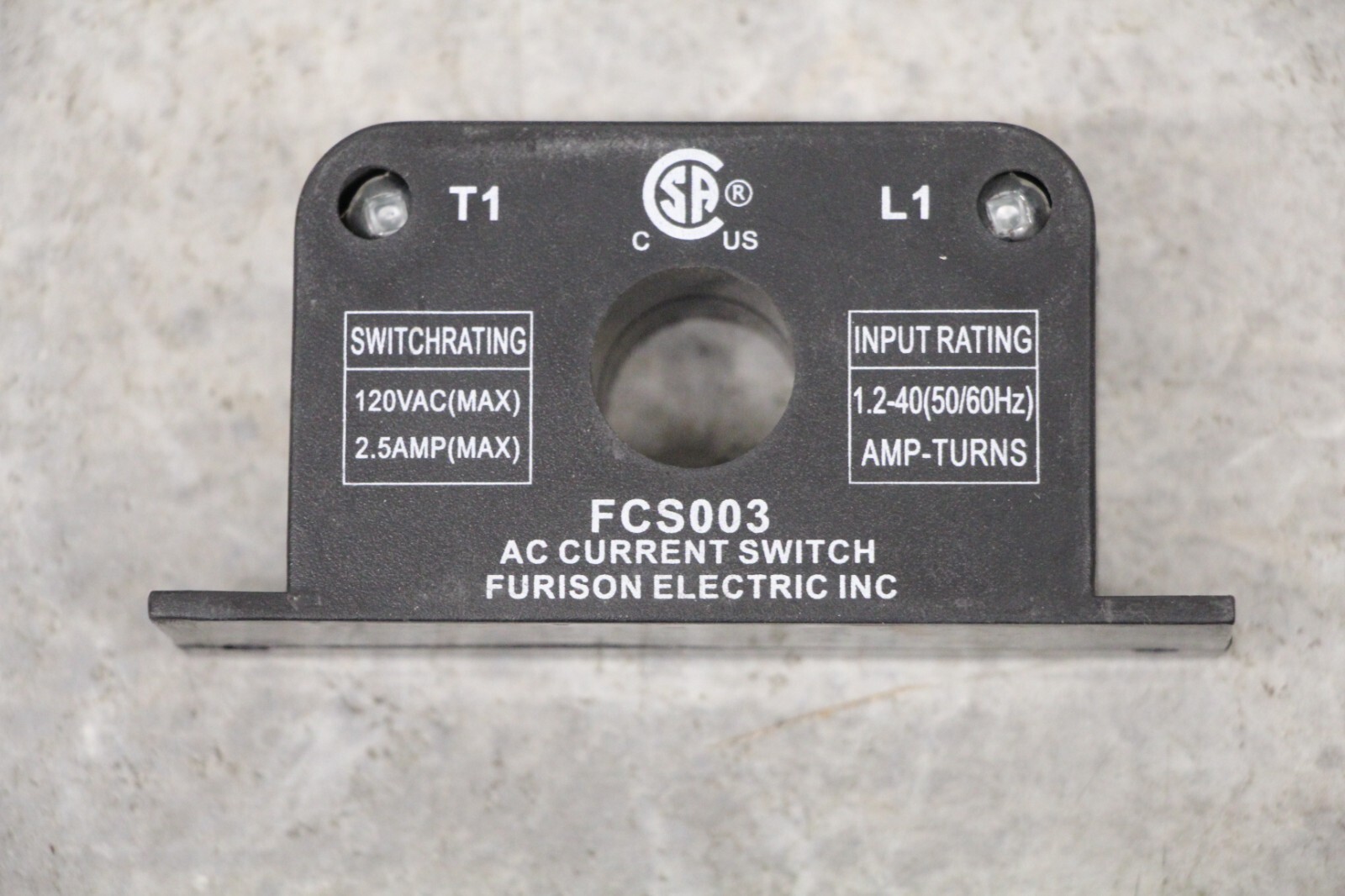 FURISON FCS003 Current Sensing Switch Rate 2.5A Max 120V AC/ 1.5A MAX 240V AC