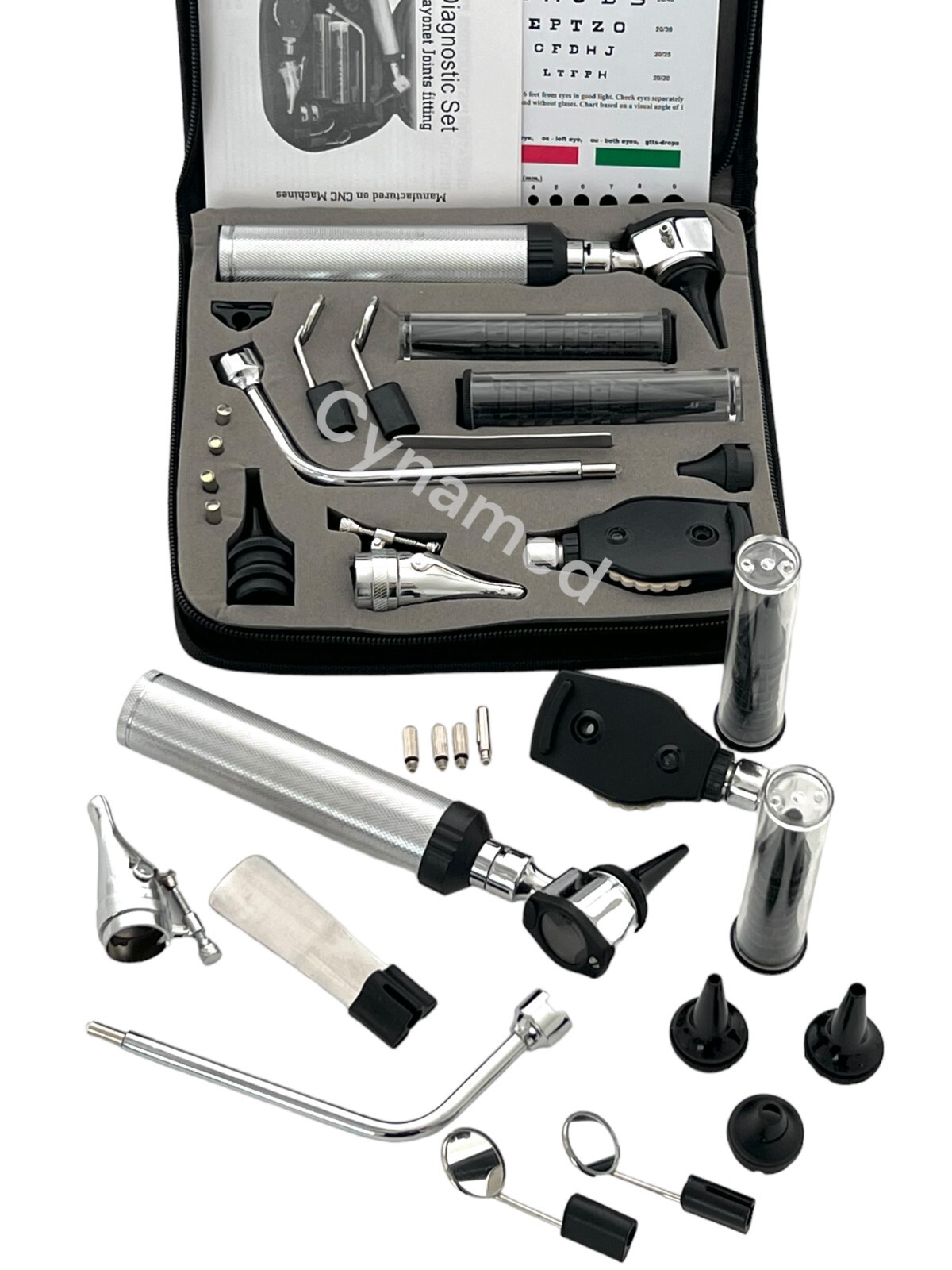 ORIGINAL Professional 2.5V ENT Diagnostic OTOSCOPE Set,Ophthalmoscope, Otoscope
