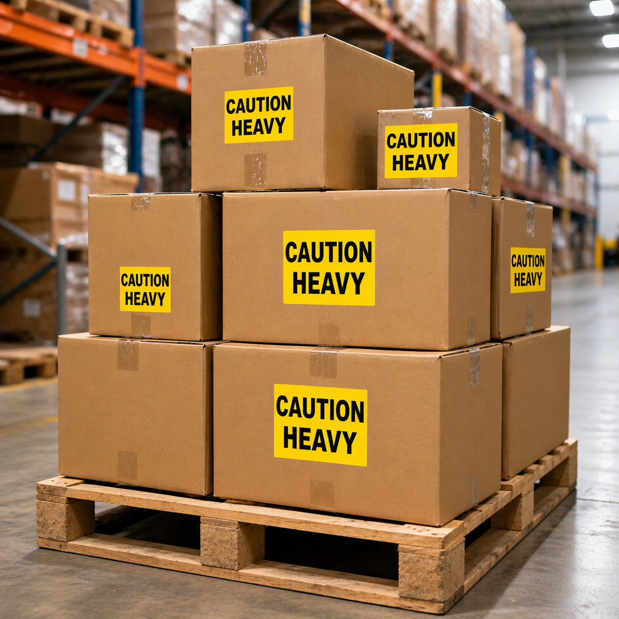 Shipping Labels- 3×5 Caution Heavy 500 labels each, 1-12 Rolls