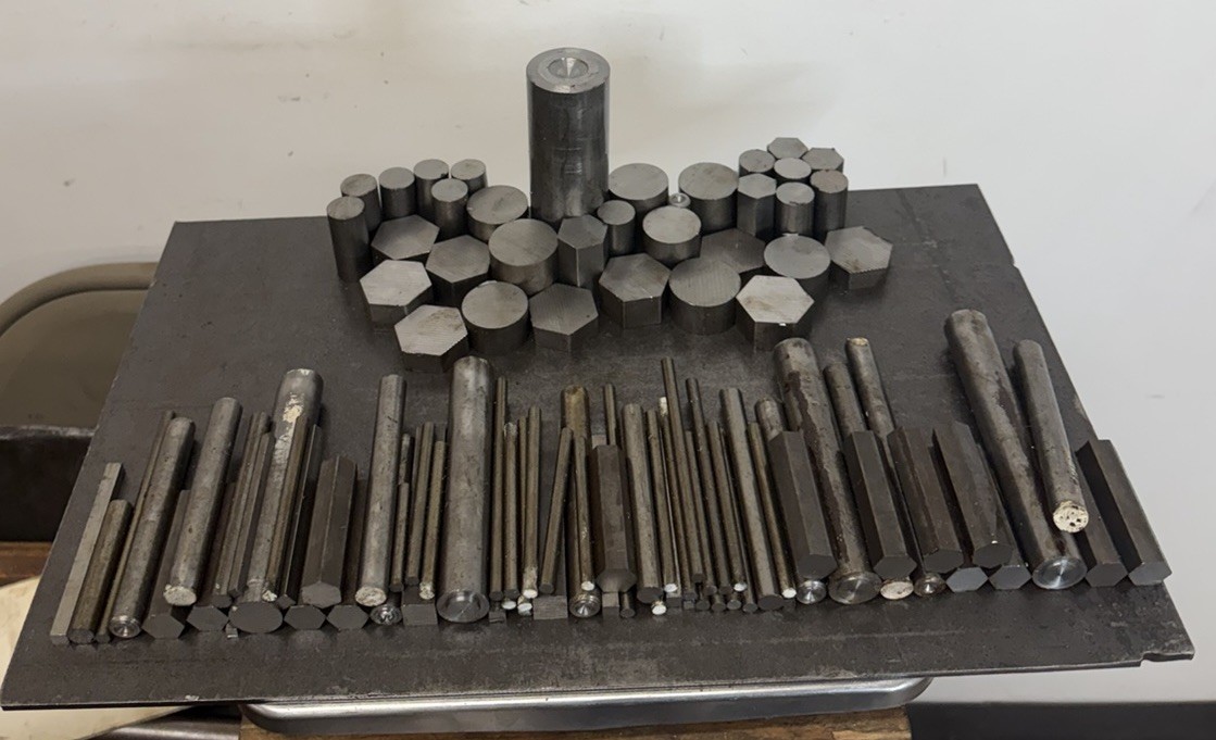 12L14 Steel Short Bar Lot – Round,Hex,Square – 102 PCS – 26.45 LBS – CNC Machine