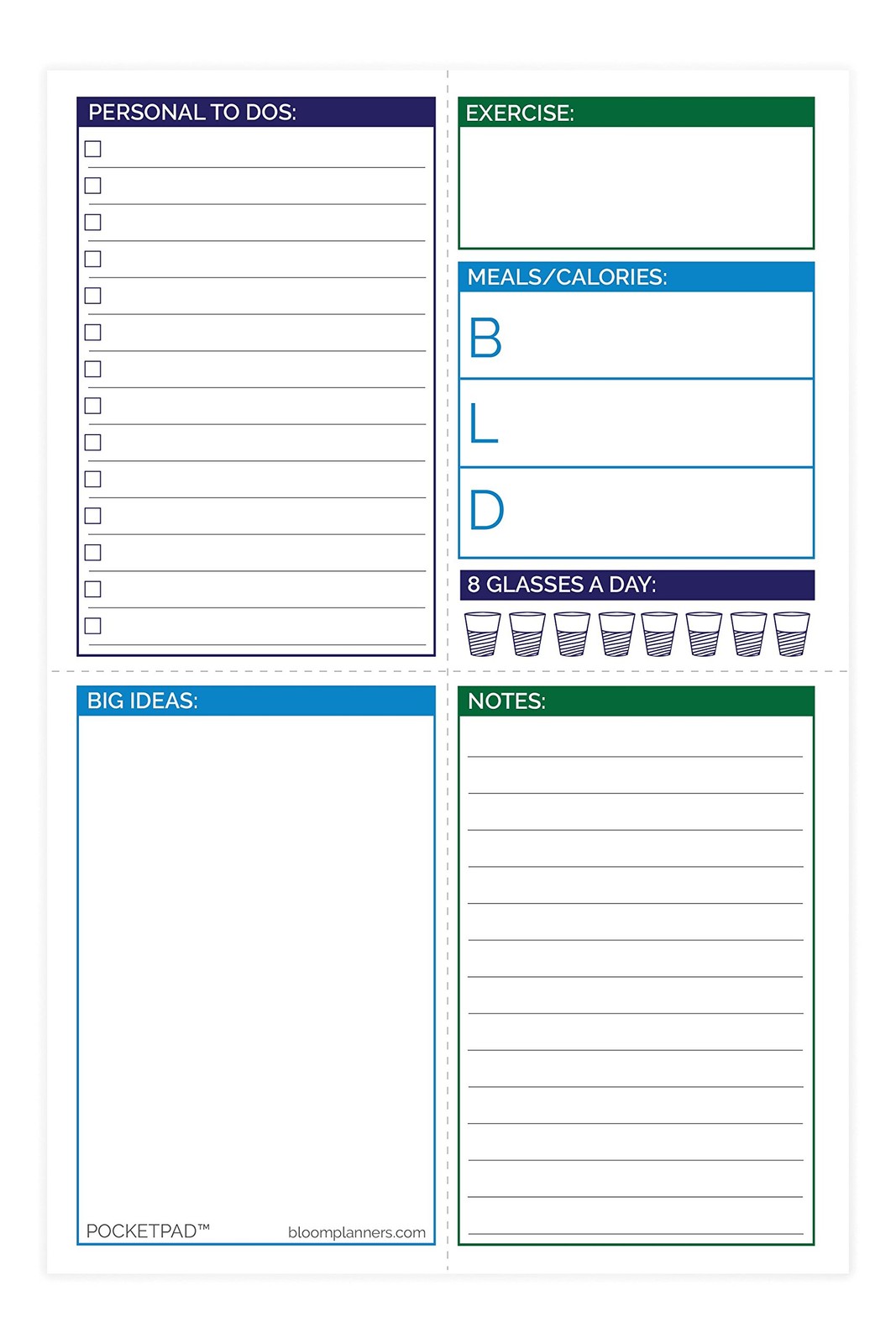 bloom daily planners Pocket Pad – To 6 inches X 9 inches, 6″ x 9″