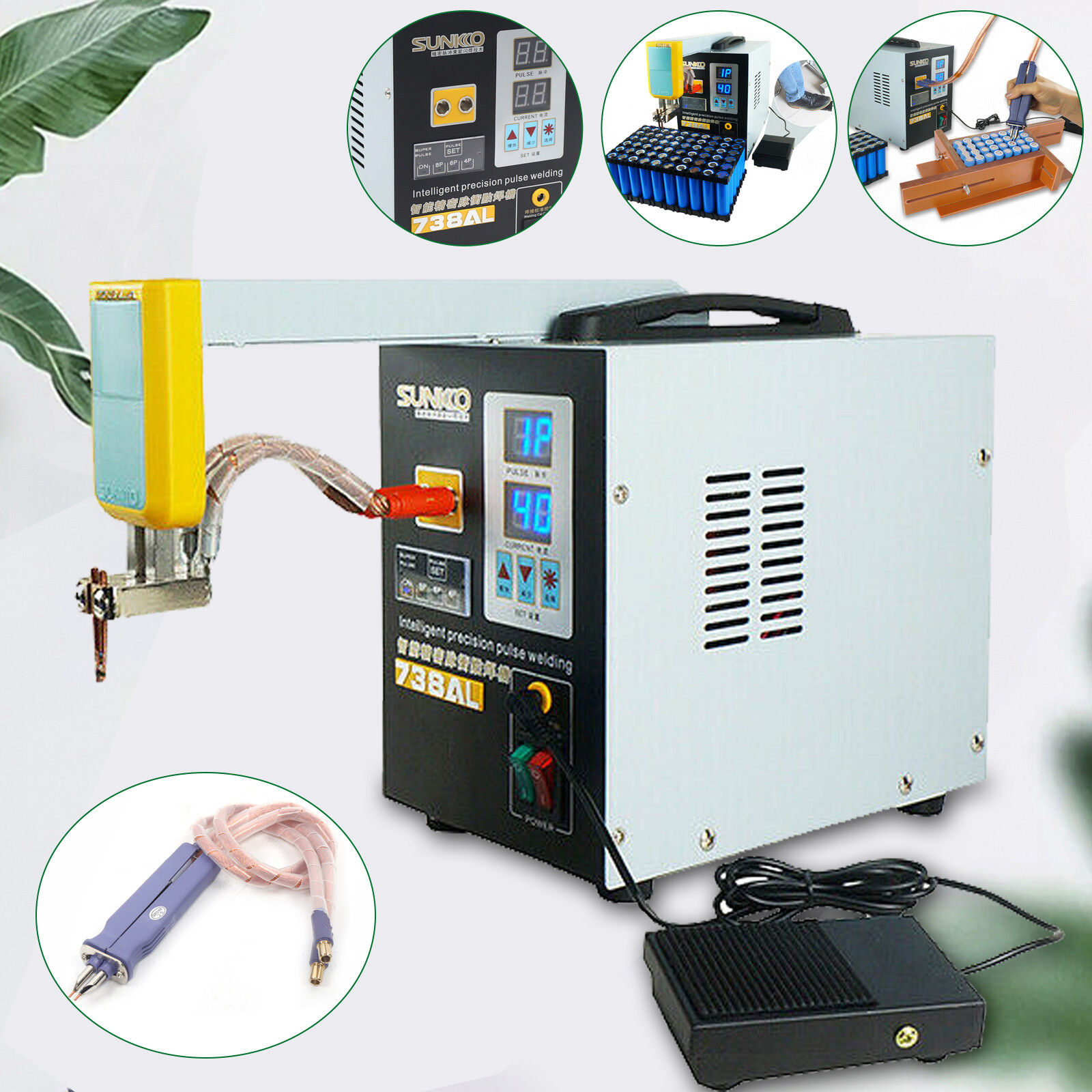 738AL Welding Machine Electric Pulse Spot Welder Battery Handheld Soldering Kit