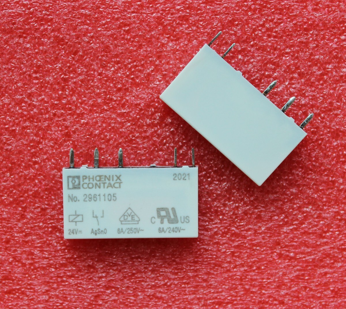 NO.2961105 Phoenix Contact Power Relay 5 Pins 6A 250VAC 24VDC(Pack of 10)