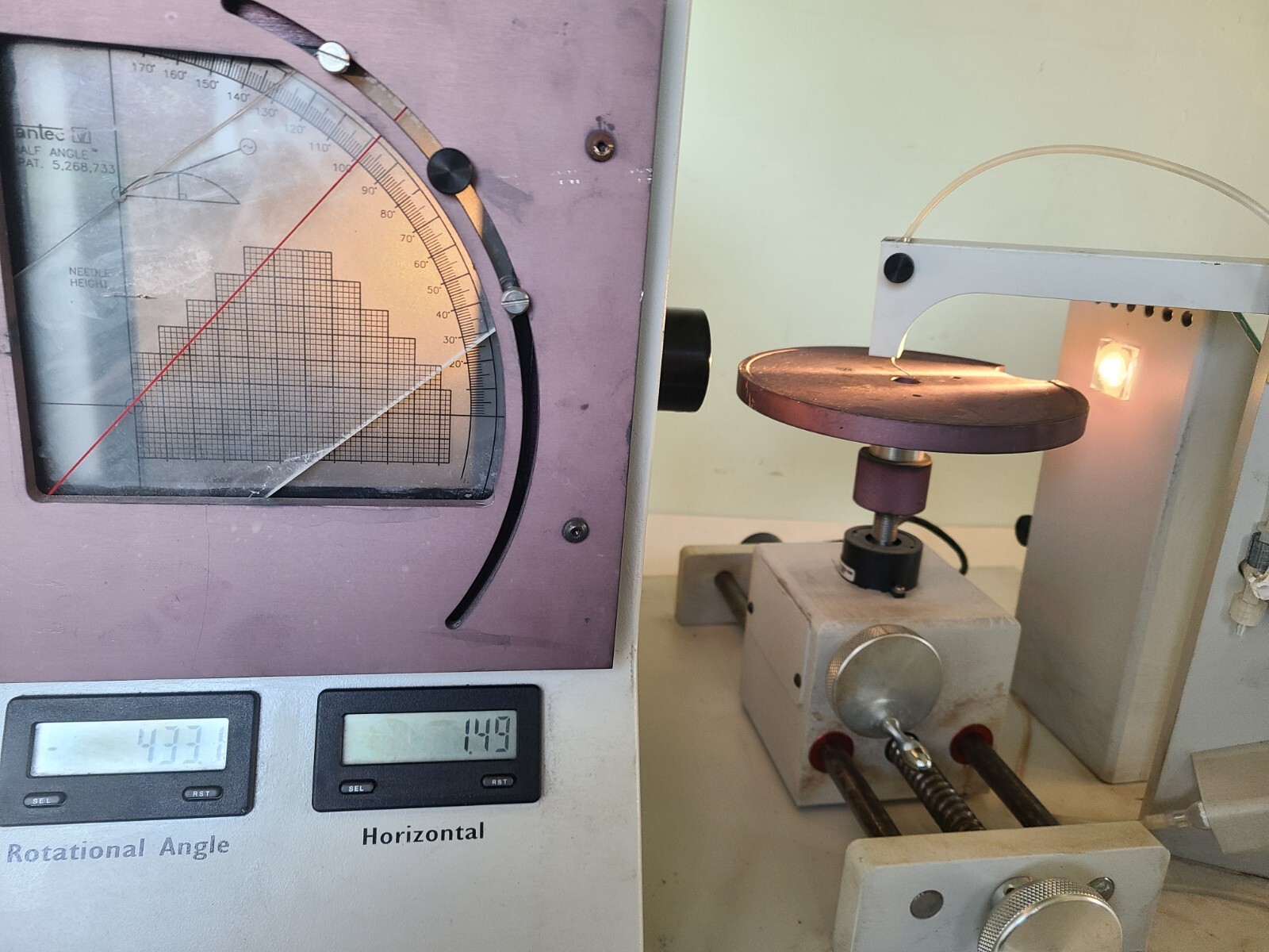 TanTec CAM-WAFER Series Contact Angle Meter, Powers Up, AS IS For Parts Or Repai