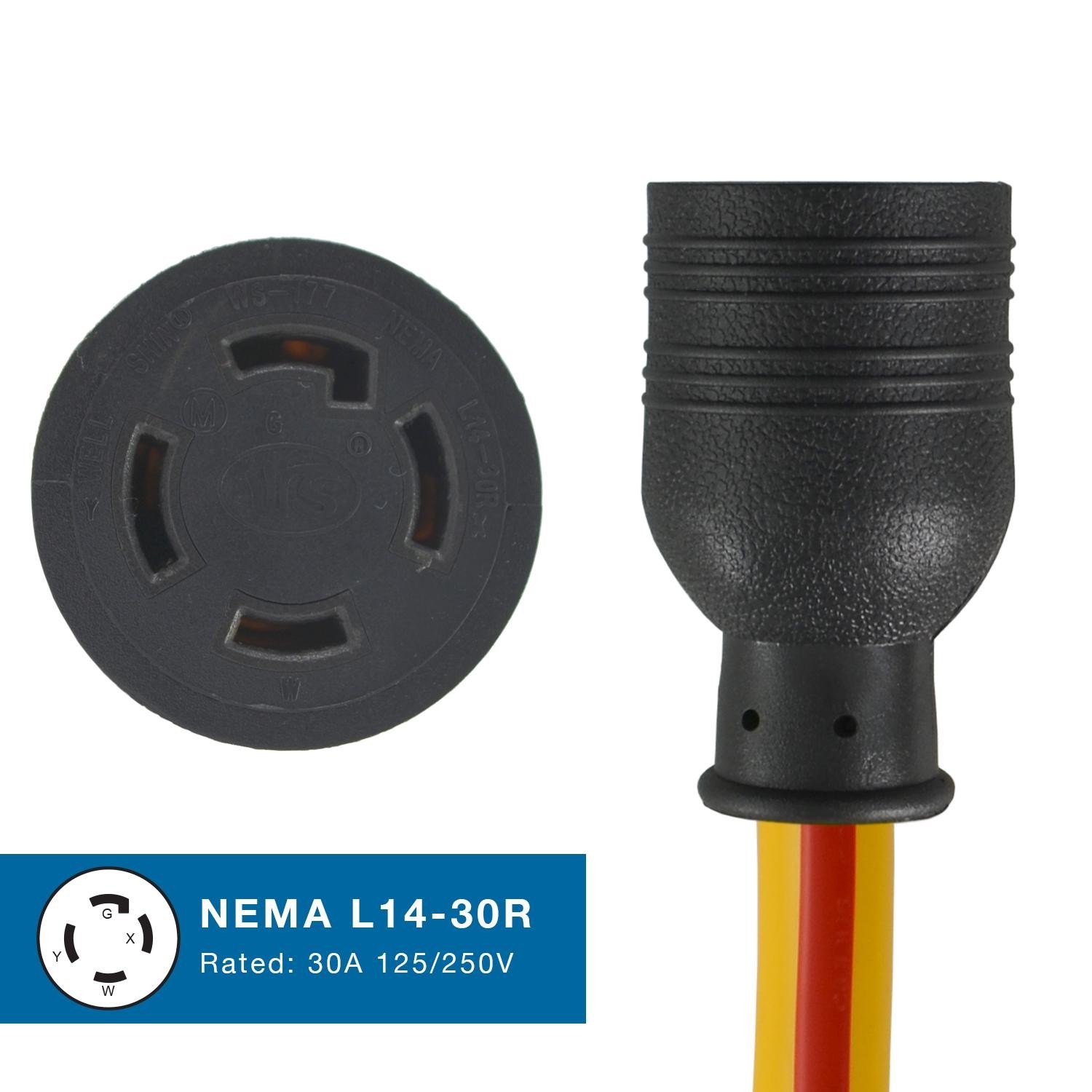 Conntek L14-30 Heavy-Duty 50ft Generator Extension Cord 4-Prong 125/250V STW