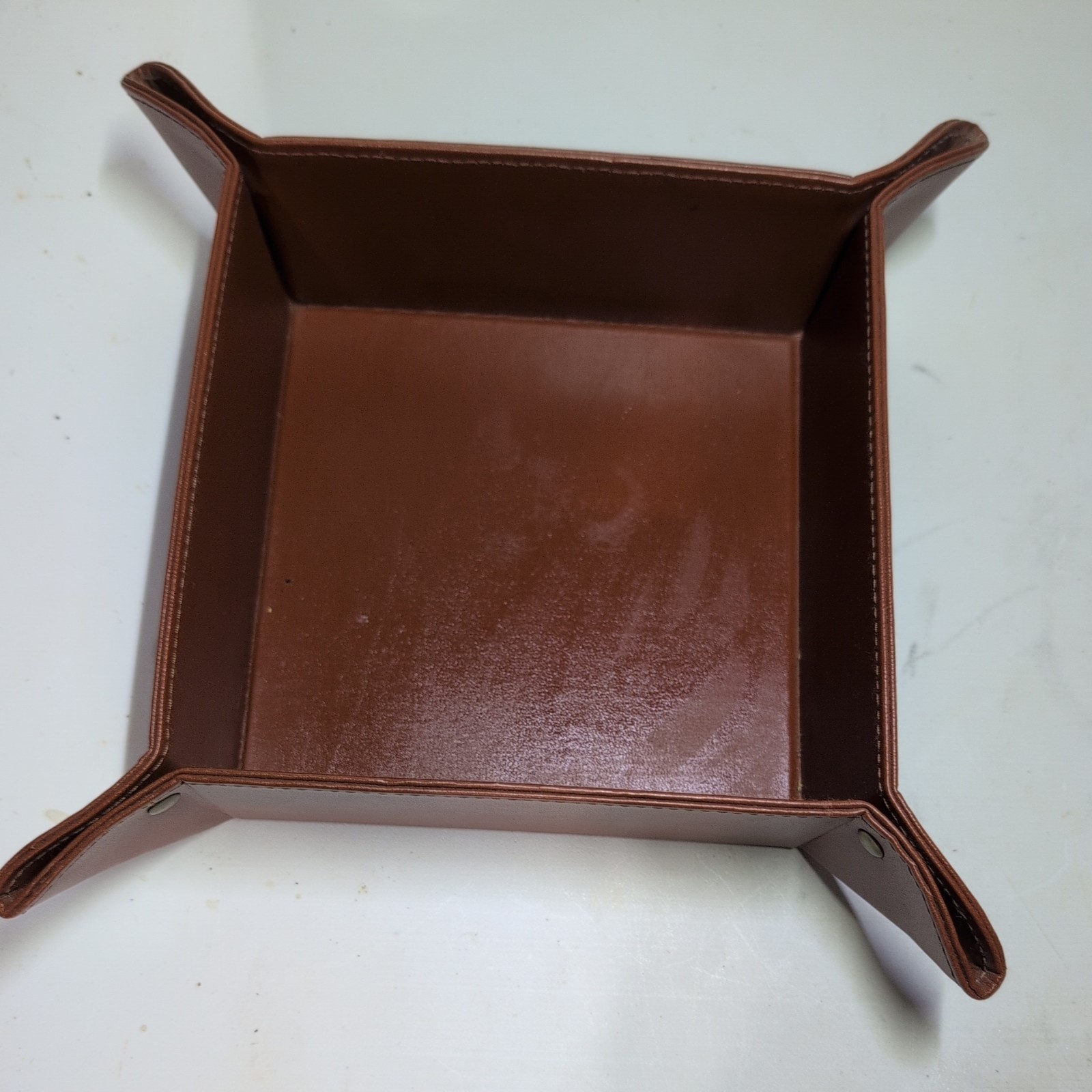 Jewelry Valet Tray PU Leather Catchall Tray Key Wallet Coin Box Storage