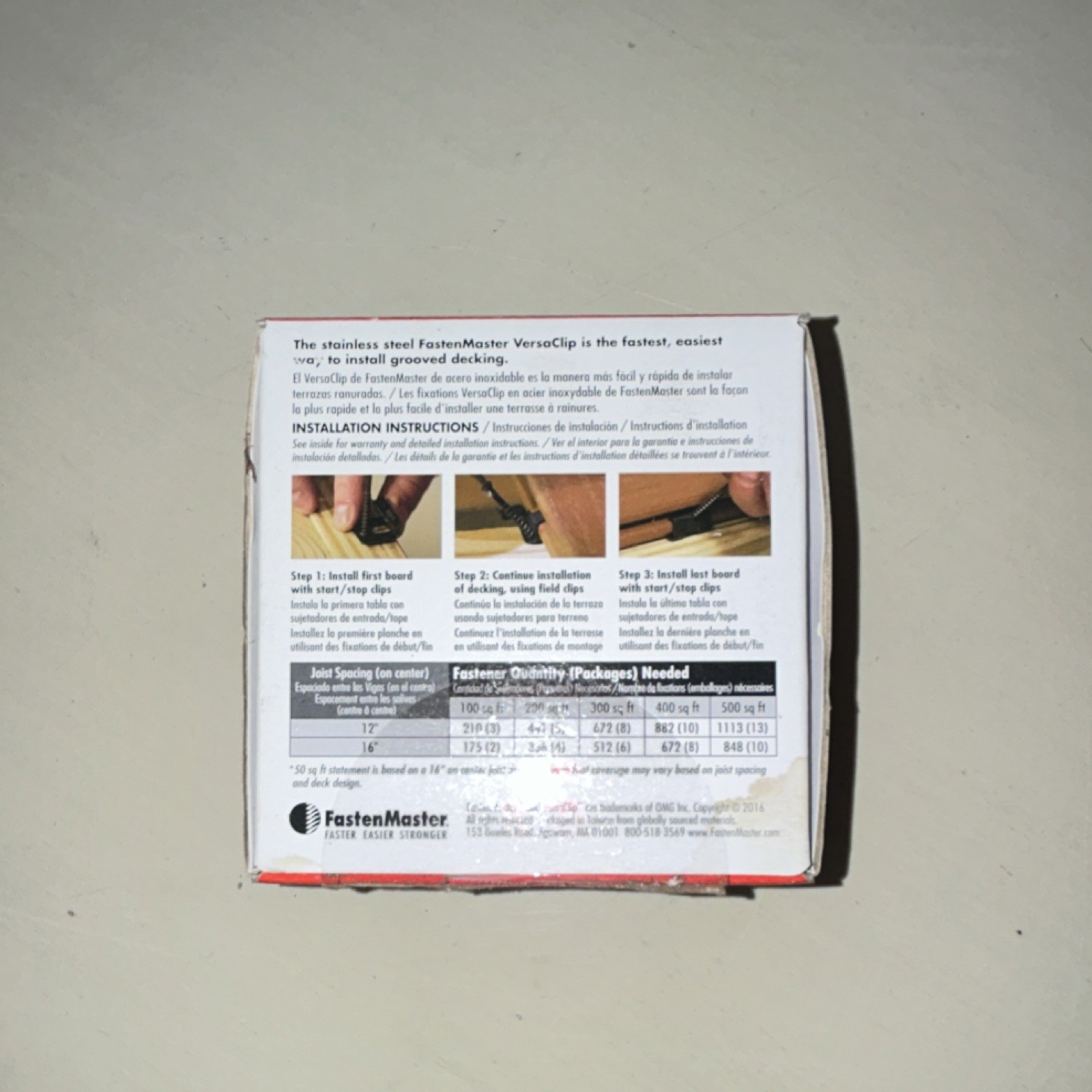 FastenMaster VersaClip Stainless Steel Hidden Deck Fasteners Kit 50 sqft