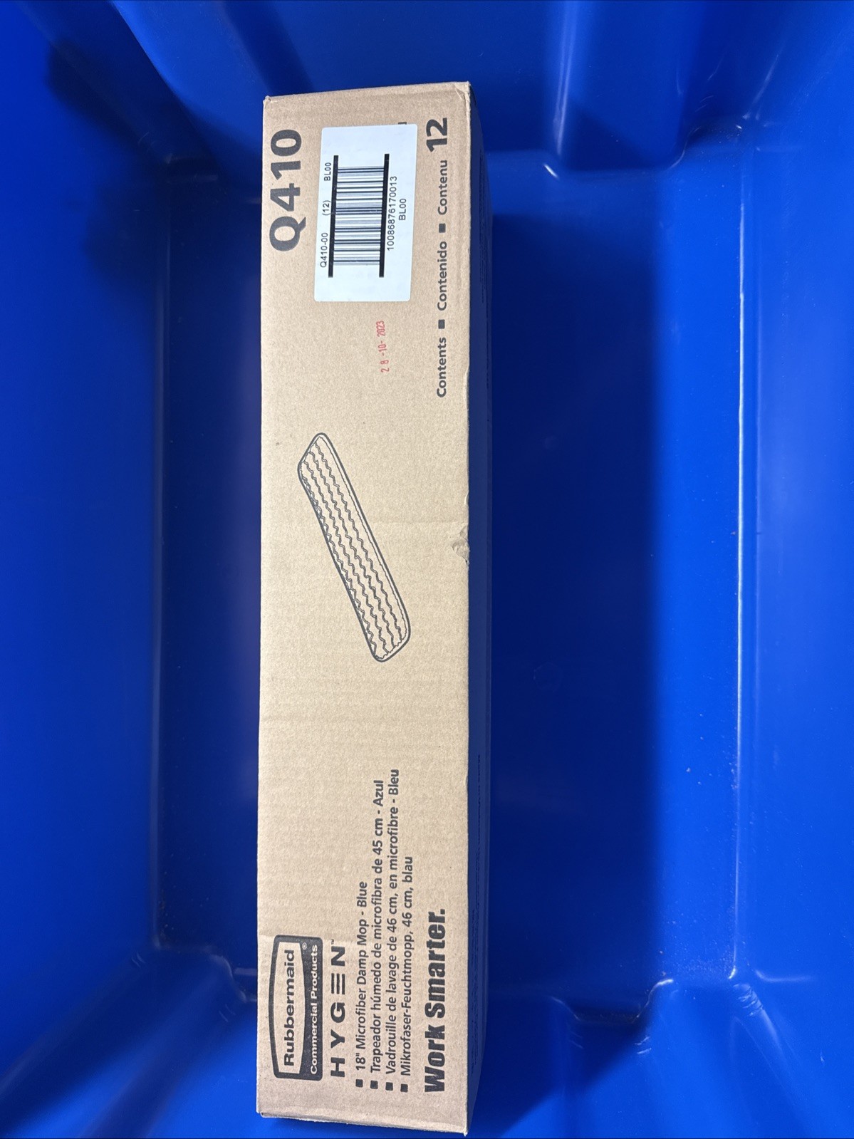 Rubbermaid HYGEN 18″ Microfiber Damp Mop, Green – BOX OF 12 – Q410