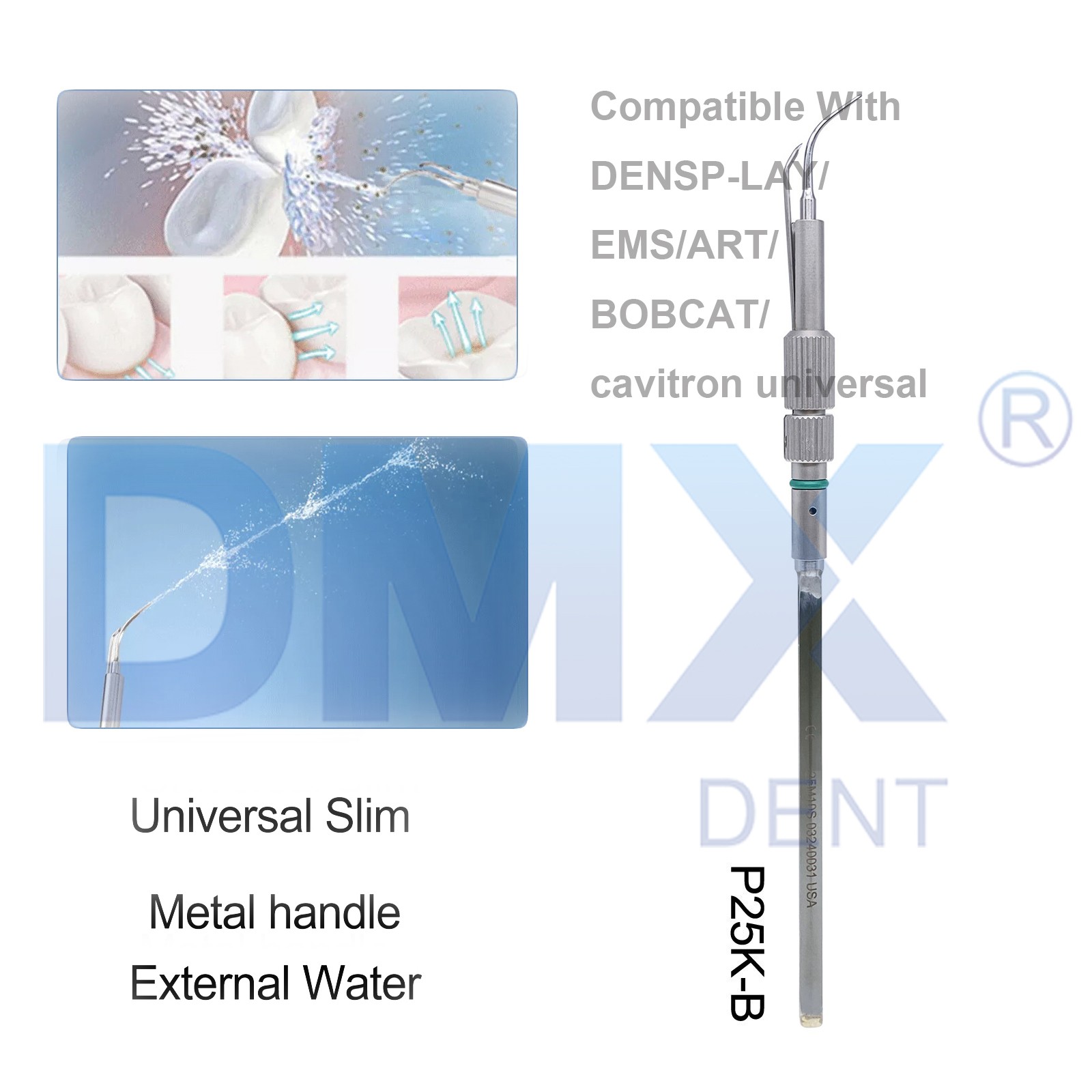 Dental Ultrasonic Scaler Insert Slim Tip 25 Khz P-100