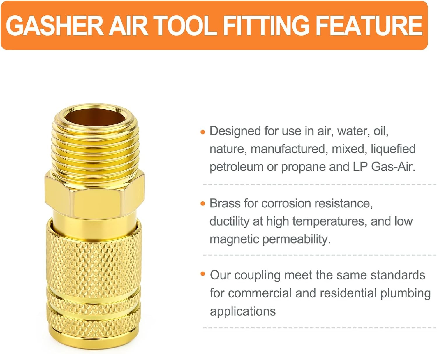 12PCS Brass Industrial Coupler Quick Connect for Air Tools and Equipment