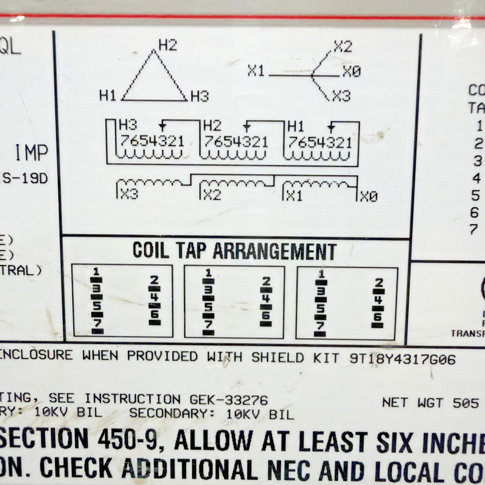 GE 75kVA 480V Transformer 3PH 60HZ 208Y/120V 9T23B3874 🟦