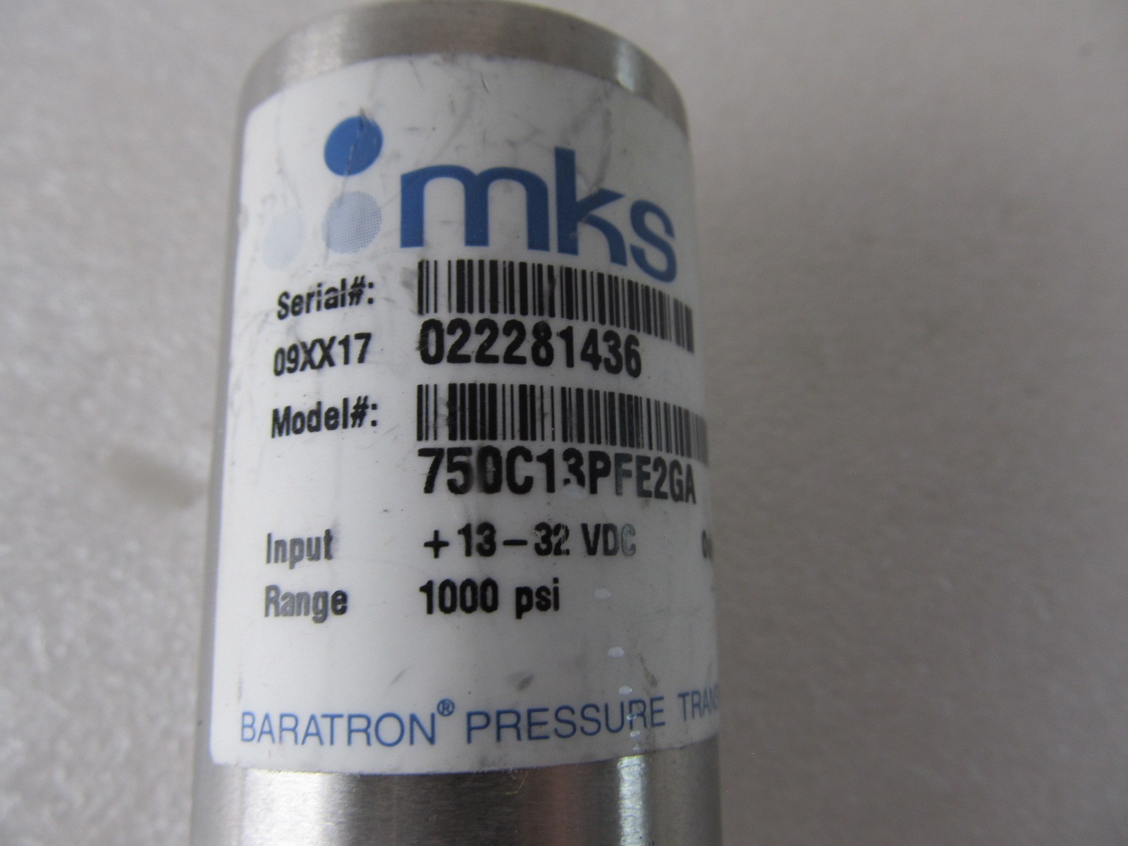 MKS BARATRON 750C13PFE2GA PRESSURE TRANSDUCER
